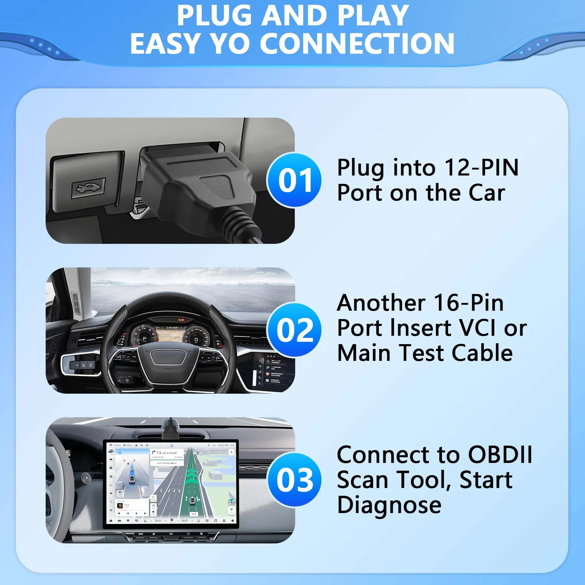 CERRXIAN Cavo Adattatore OBD1 12 Pin a OBD2 16 Pin per Diagnostica GM
