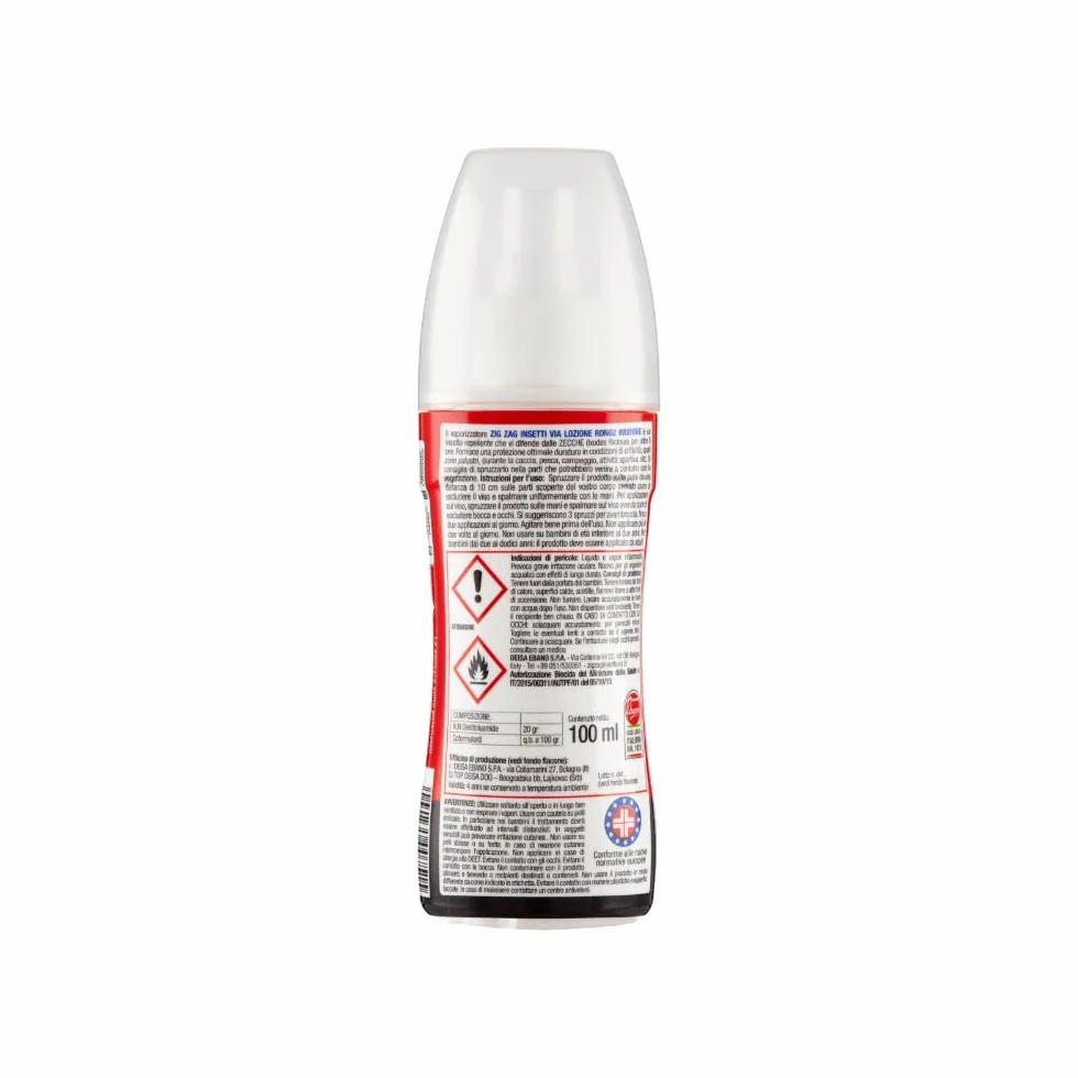 Zig Zag Spray Repellente Zecche, Lozione Anti puntura Zecche, 100 ml