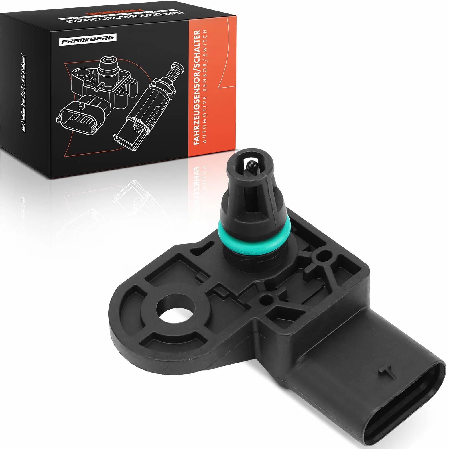 Frankberg Sensore di pressione del tubo di aspirazione 4-Poli Compatibile con C3 II SC C4 II NC C5 III RD M.i.n.i R56 207 WA WC 208 I CA CC 308 I 4A 4C 508 I 8D Replace# 13627599905