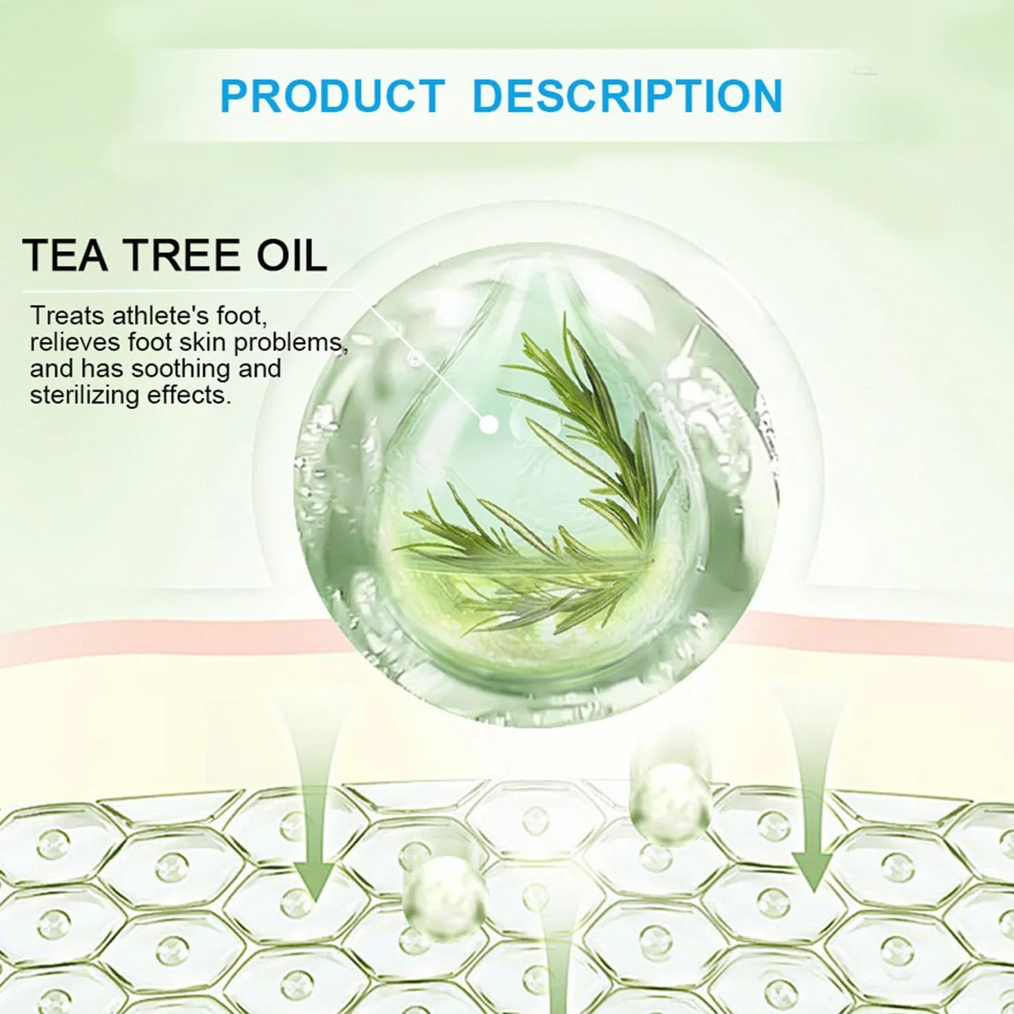 Olio di tea tree crema per piede d'atleta, cura piedi, sollievo prurito e desquamazione, deodorante nutriente idratante 20g