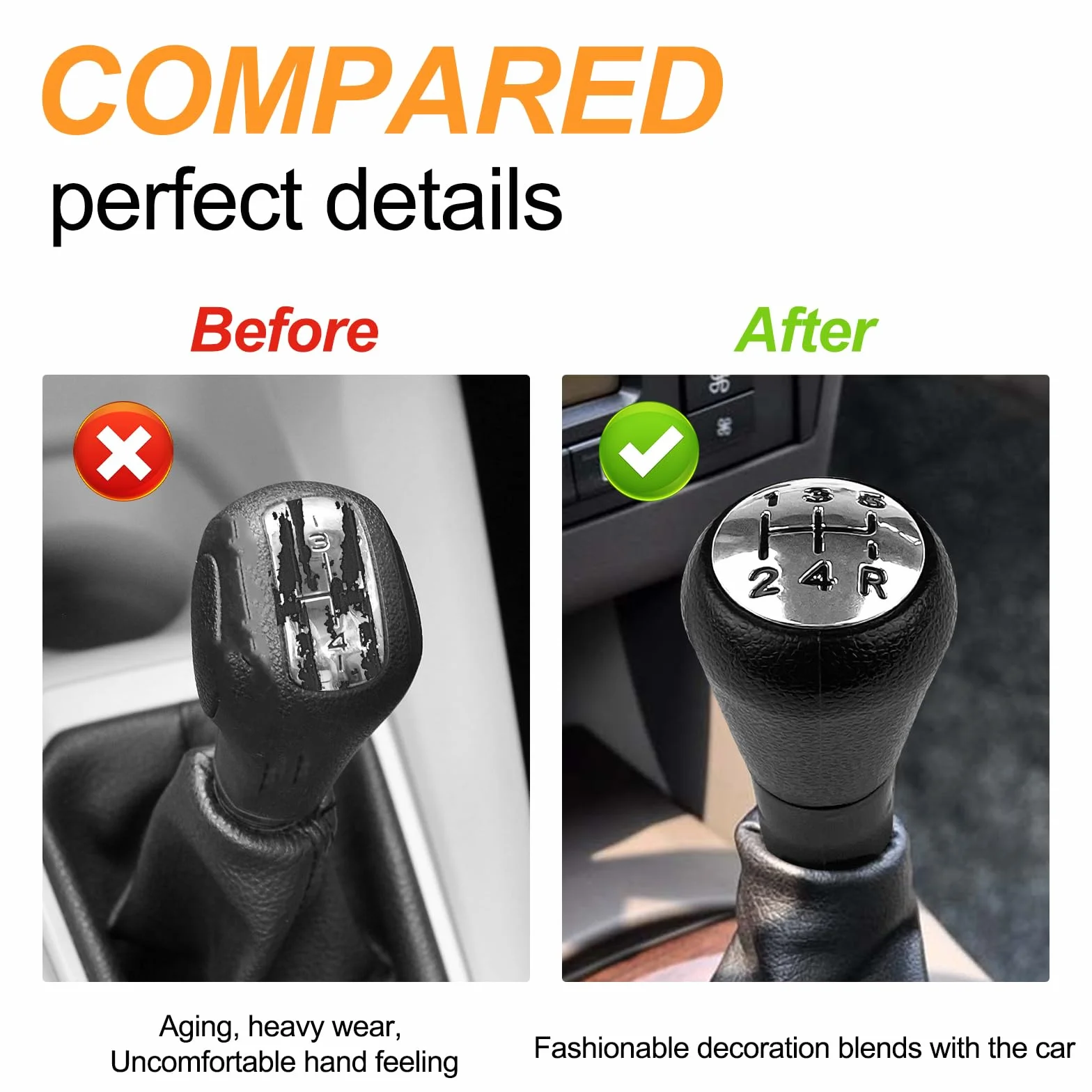 Fousenuk Manuale 5 Marce Pomello Cambio, Manopola Cambio Auto, Pomello Leva Cambio per Peugeot 106 107 205 206 207 301 307 308 407 508 3008 5008 Citroen C2 C3 C4 C5 B6 Picasso Saxo Sega Elysee