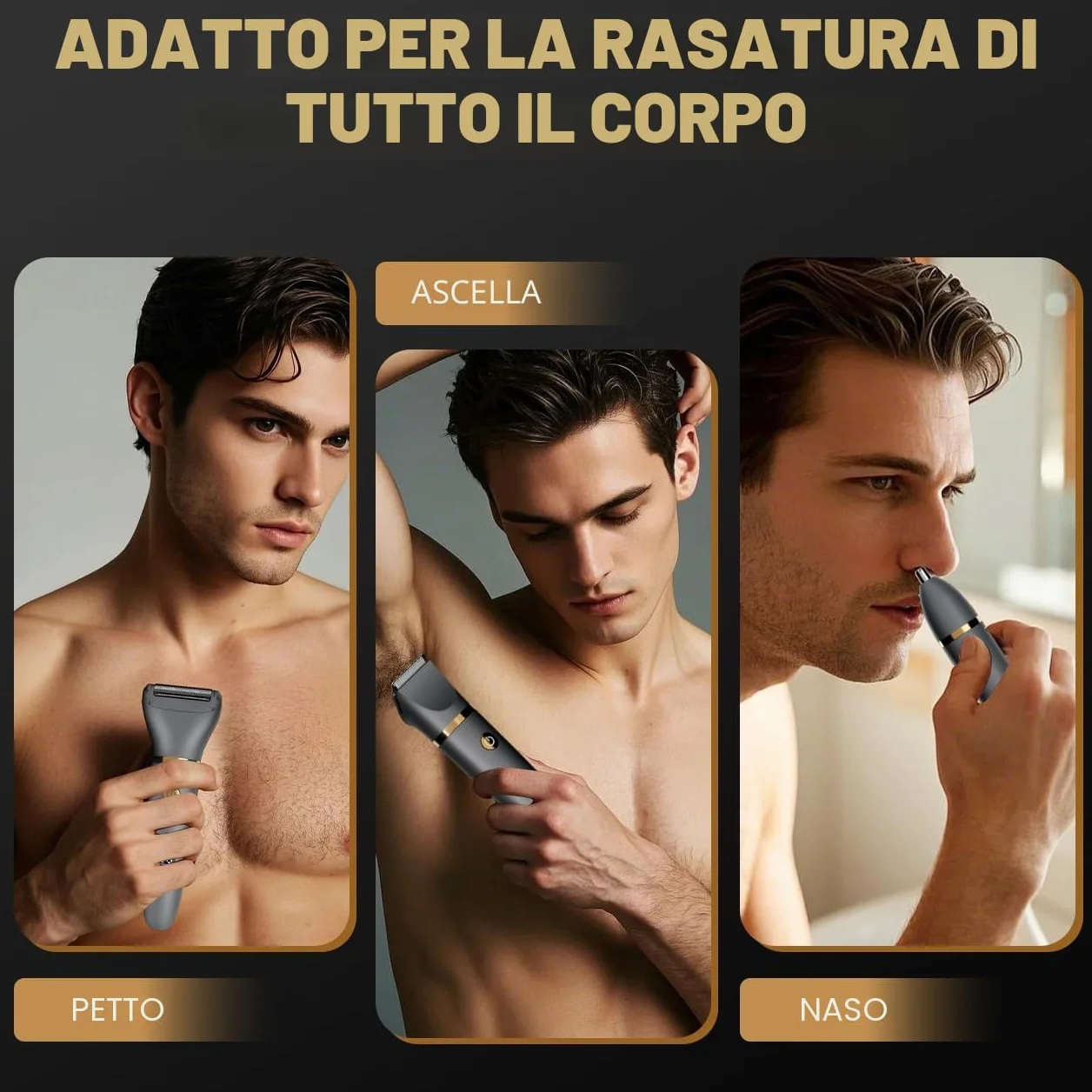 Scttomon Body Trimmer per Uomini, Ball Pubic Hair Trimmer, Rasoio Impermeabile Wet/Dry con Display LED