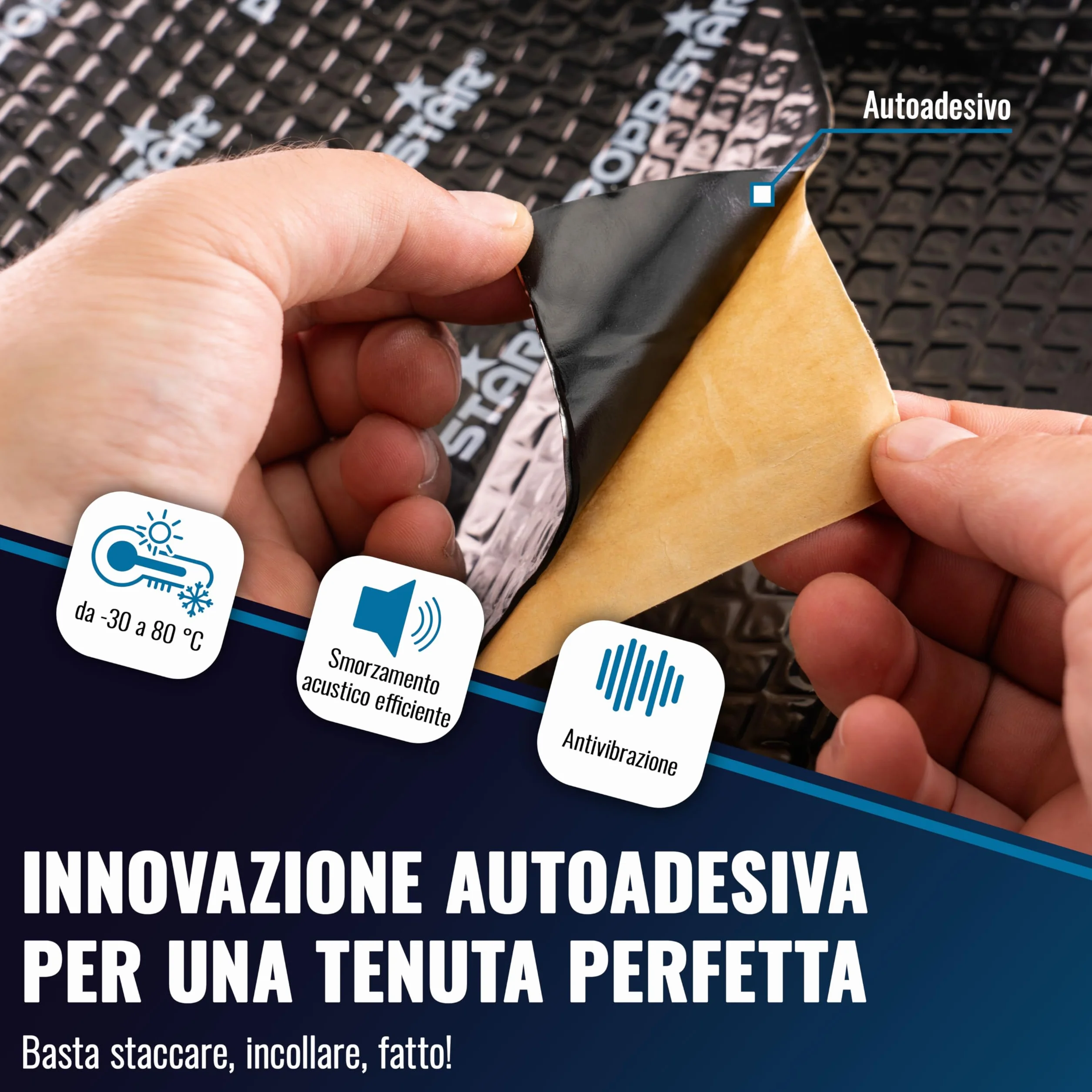 Poppstar Pannelli fonoassorbenti per auto in alluminio butilico 2 mm 17 pezzi 40 x 25 cm 1,7 m² nero