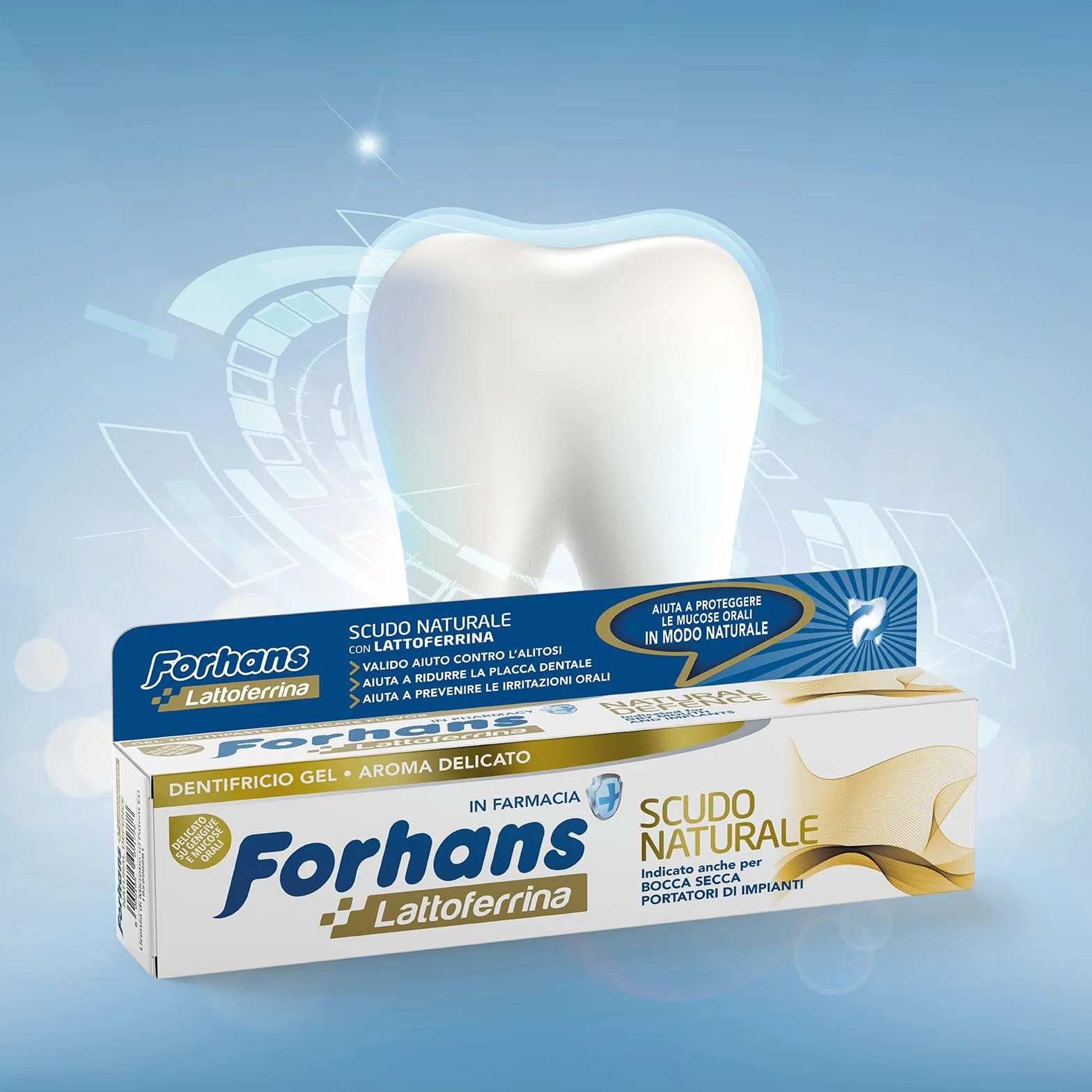Forhans Dentifricio Gel Scudo Naturale Lattoferrina Antibatterico Cavo Orale 75 ml
