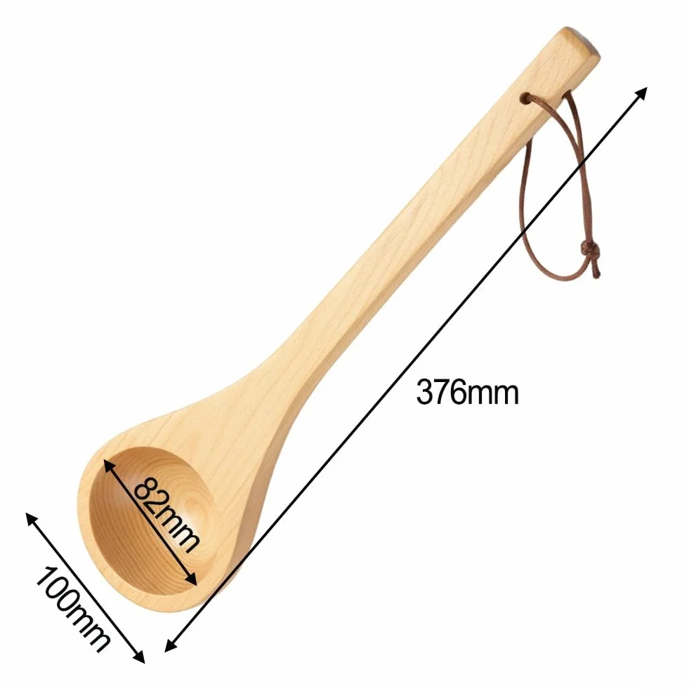 Mestolo da sauna in cedro 38 cm con cordino resistente al calore