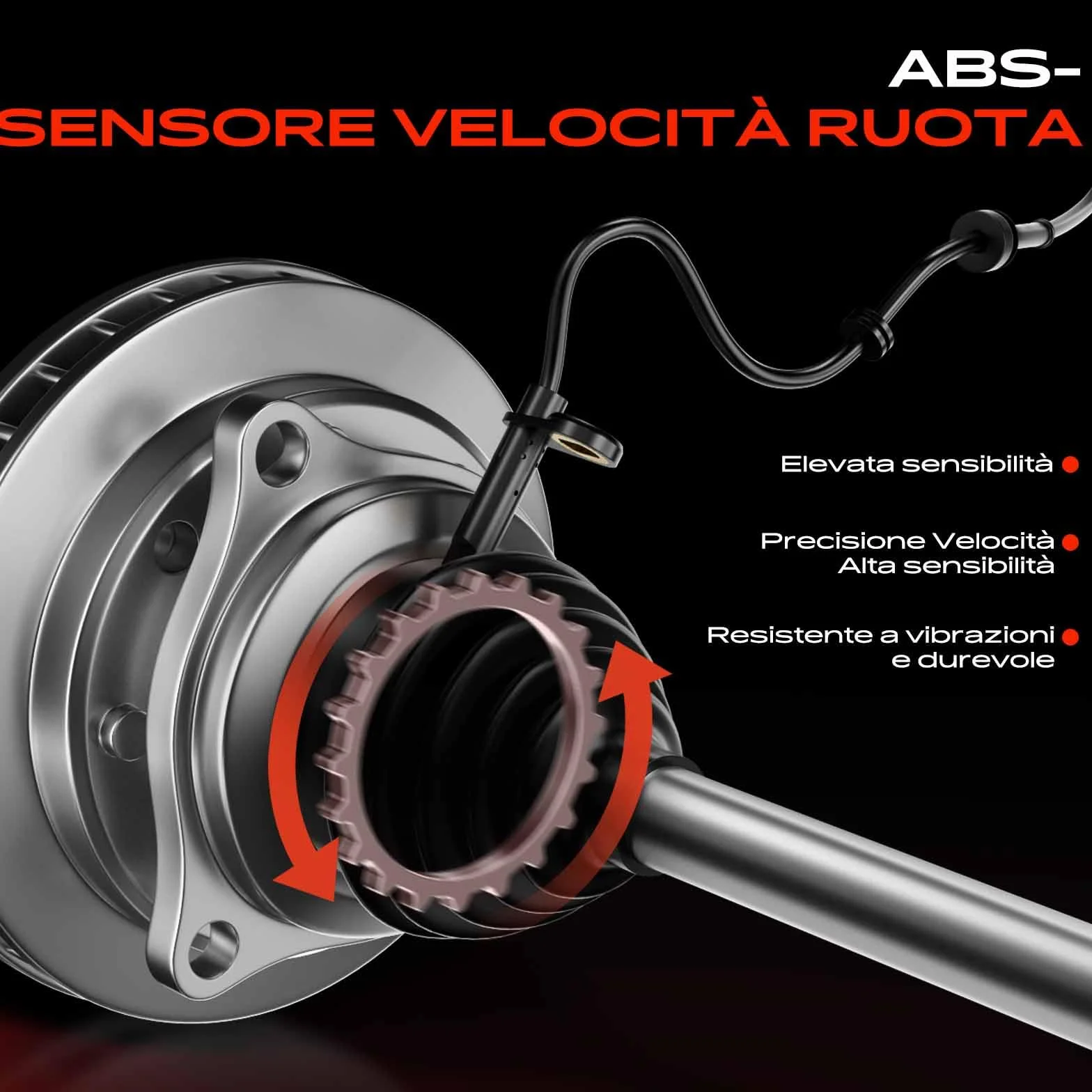 Sensore ABS posteriore destro per A1 8X Q3 8U CC 358 1F Golf VI 517 362 7N 1T 2003-oi