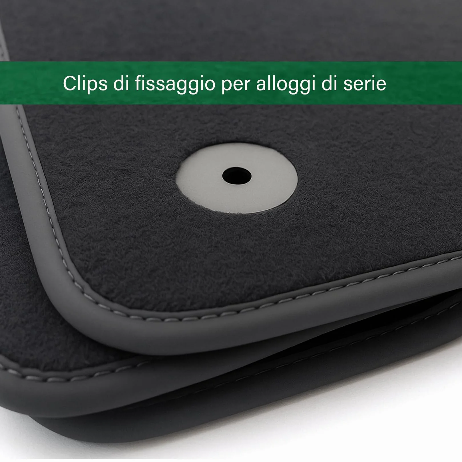 DHCarMats – Tappetini Auto per Fiat 500 dal 2010 – Ricamo con Bordo – Moquette su Misura – Set Completo Anteriore e Posteriore – Accessori Interni Personalizzati (Bianco)