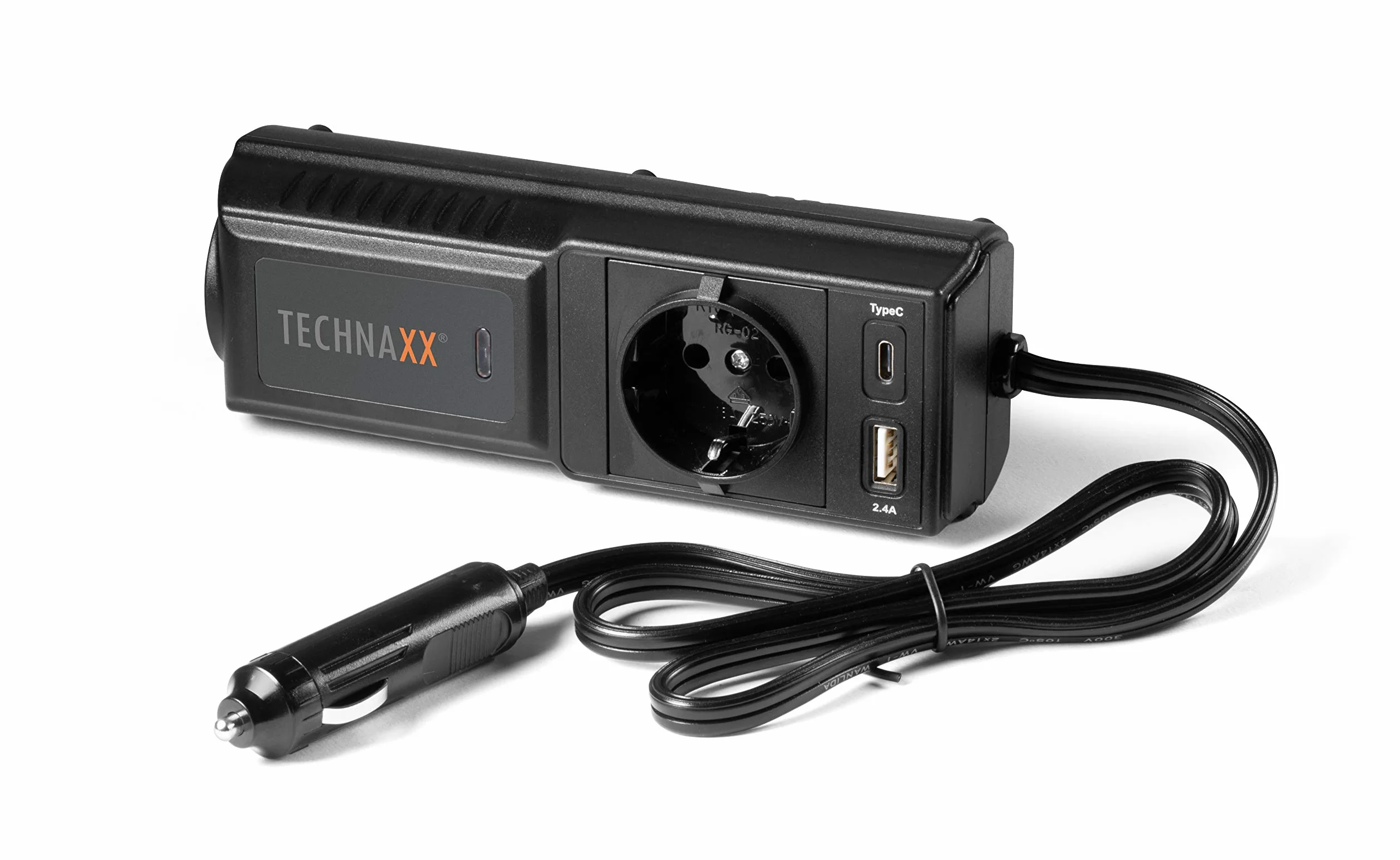 Technaxx Invertitore Potenza Auto 200W Convertitore Tensione 12V 230V USB Schuko TE21