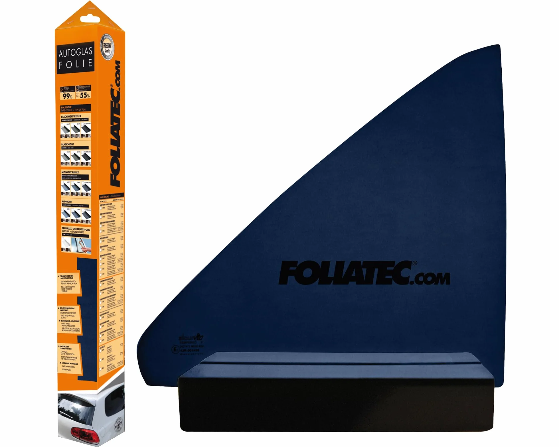 FOLIATEC Pellicola oscurante per vetri auto, MIDNIGHT Reflex Superdark, 76 x 300 cm, con documentazione, oscuramento al 95%
