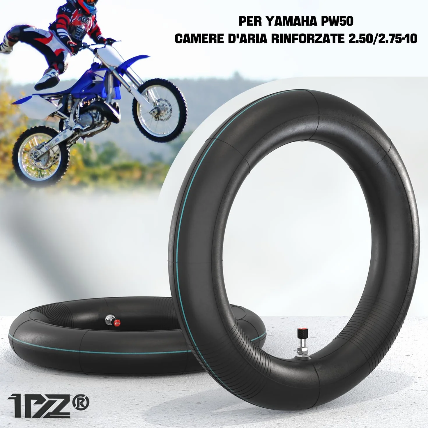 1PZ 2.50/2.75-10 Camere d'Aria per Honda CRF50 Razor MX500 2 Pezzi | Compatibile con 2.50-10, 2.75-10, Razor MX650, Suzuki JR50 DRZ70, Motovox MVX70 e Moto da Cross