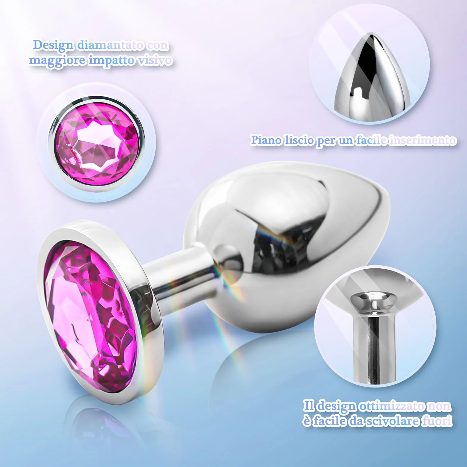 Cacuola Anal Plug Dilatatore Sex Toys Kit per Donna Uomo Metallo