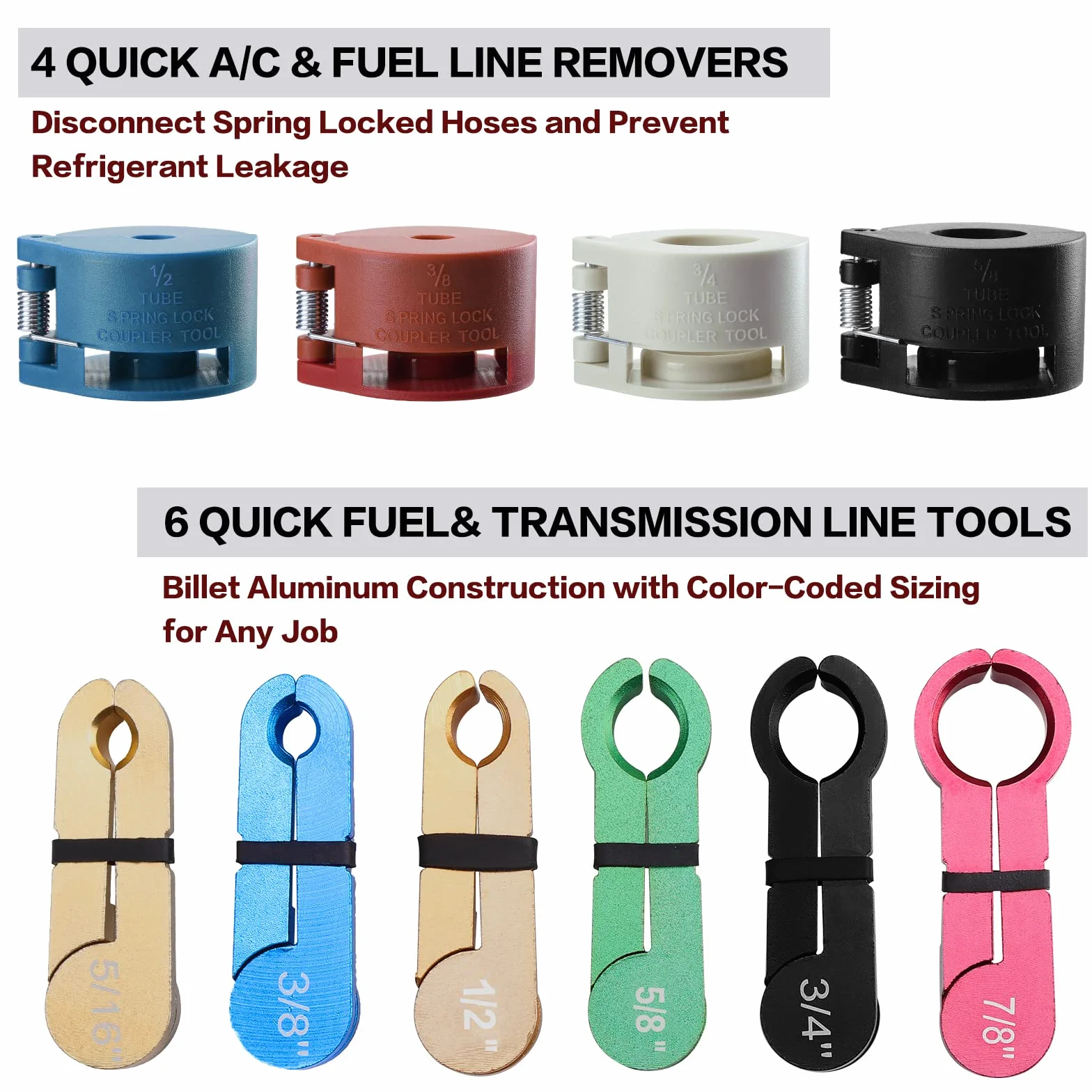 HSEAMALL 22PCS Set di Strumenti di Disconnessione Rapida,Tubo Flessibile Aria Condizionata per Auto Tubo di Olio Tubo di Carburante Strumento di Rimozione Strumento di Disconnessione per Sistemi,Rosso