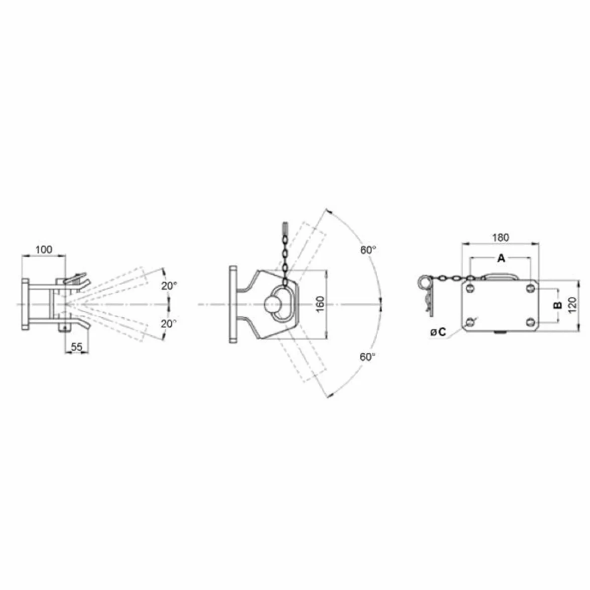 Gancio Traino Fisso AMA Ø28mm Omologato 6t