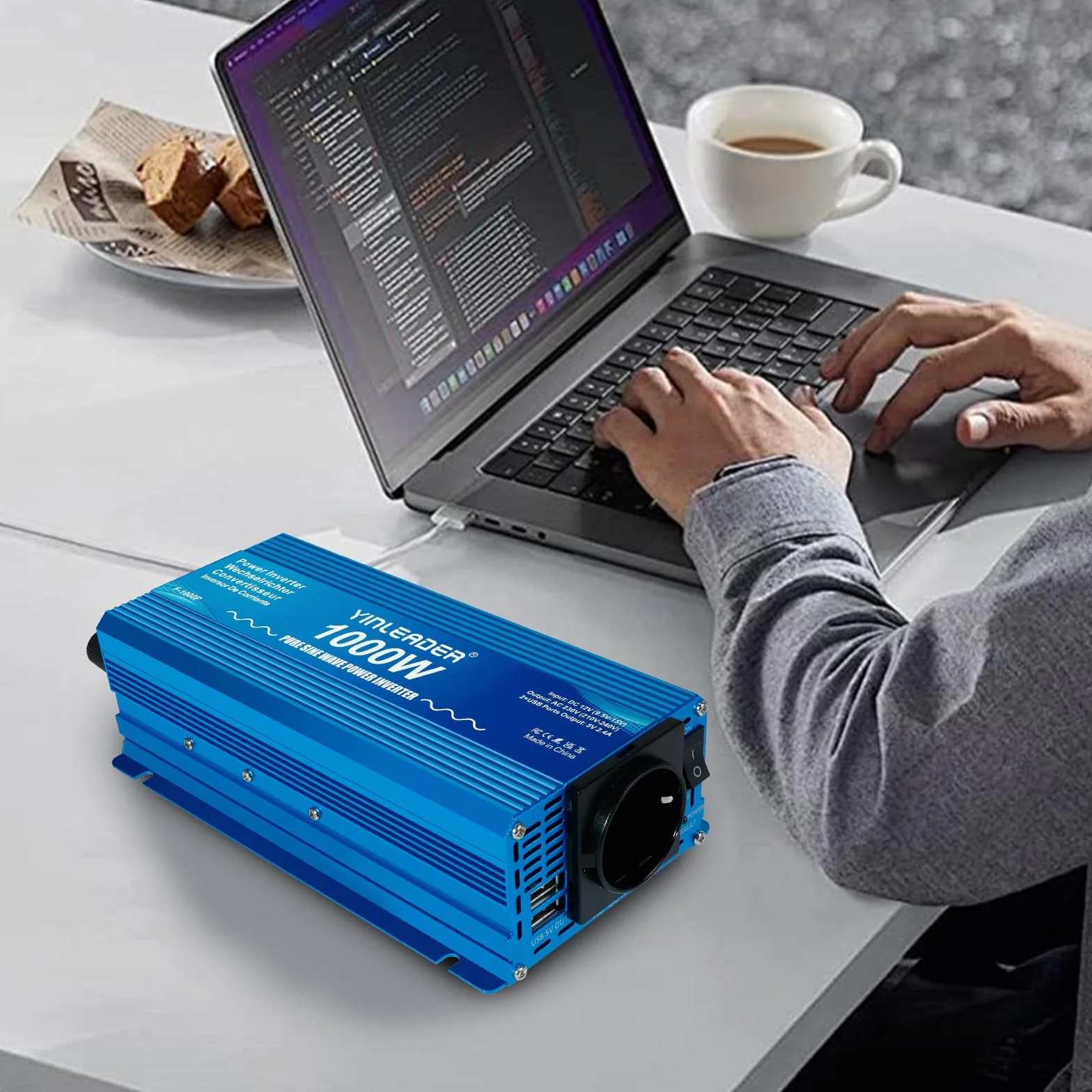 Yinleader 1000W 12V 230V Inverter a Onda Sinusoidale Pura per Camper