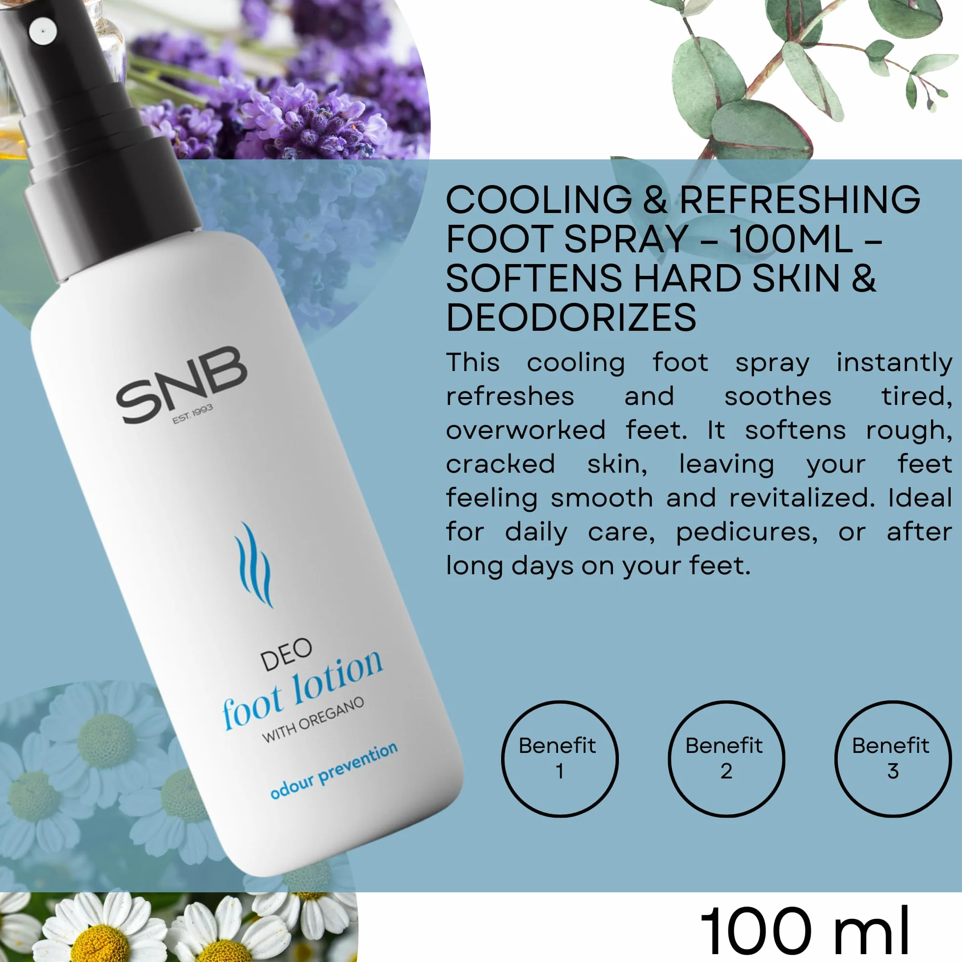 SNB Professional Spray rinfrescante deodorante per piedi 100 ml pelle morbida