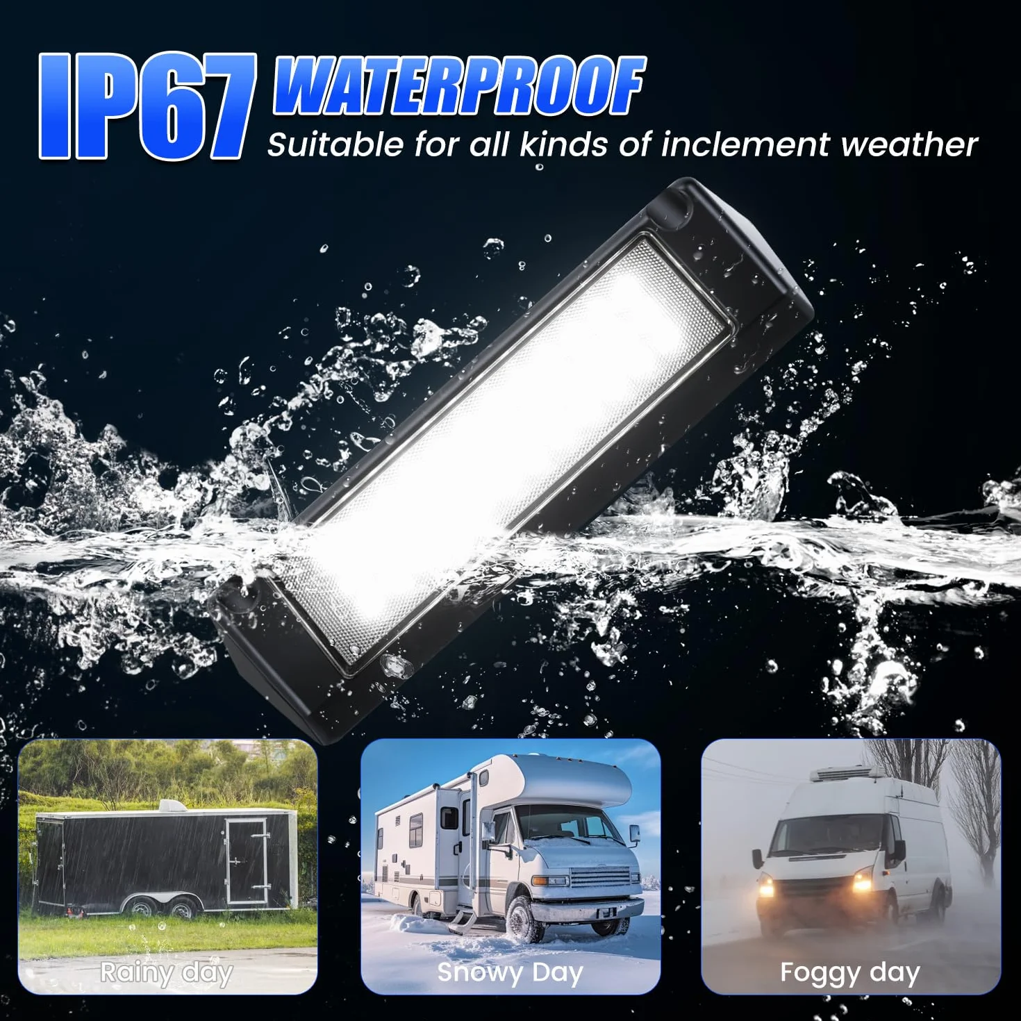 SUPAREE Luce Esterna Camper LED 12V 6000K IP67 Impermeabile per RV Van Camper Trailers
