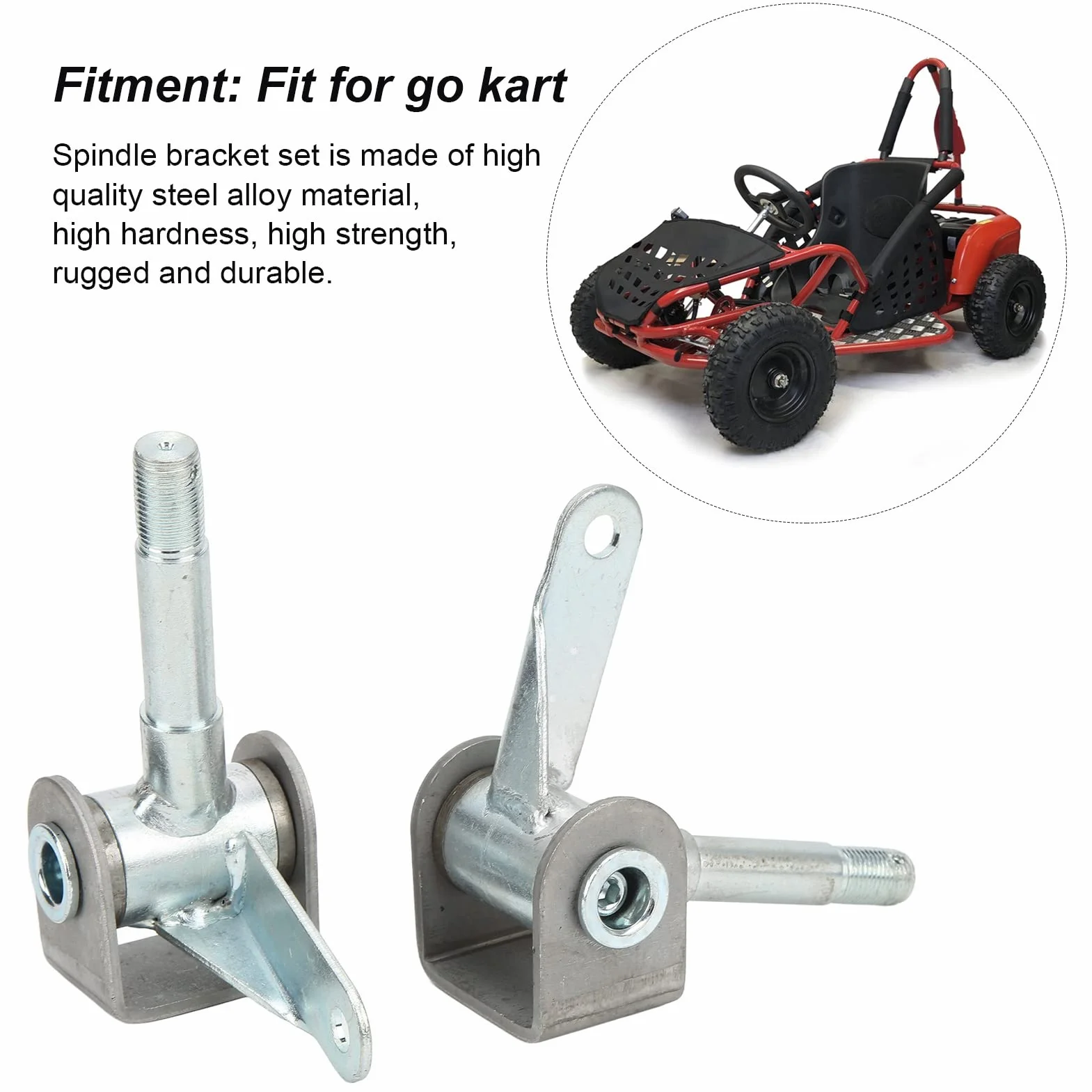 Mandrini Set Anteriore E Kit Mozzo Asse Fuso A Snodo 5/8 Puntone Ruota 4.5inx5/8in 2 Pezzi Destra Sinistra Staffa In Lega Di Acciaio Per Go Kart