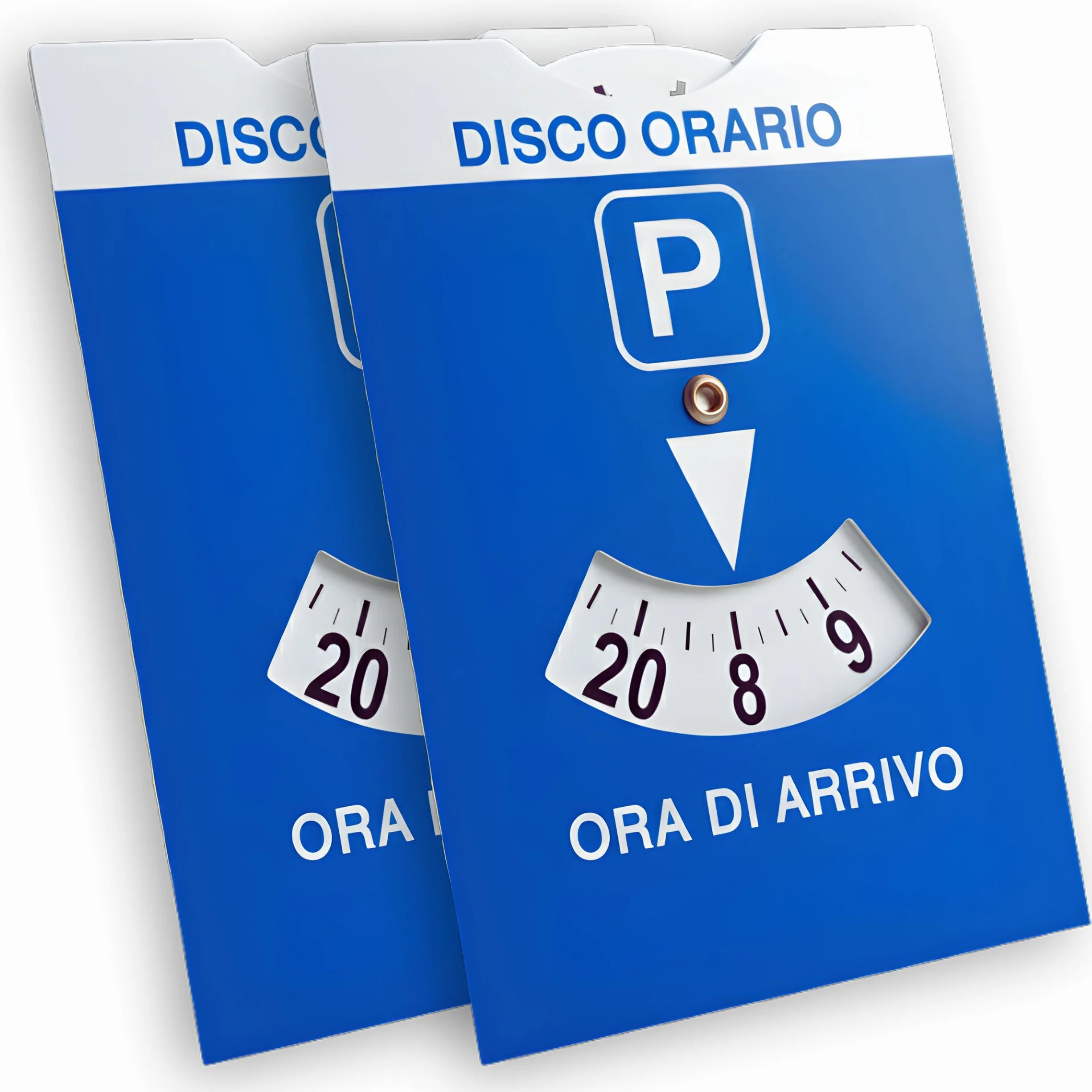 Disco Orario Auto 2 Pezzi 11.5x15 cm Omologato Italia PVC Trasparente