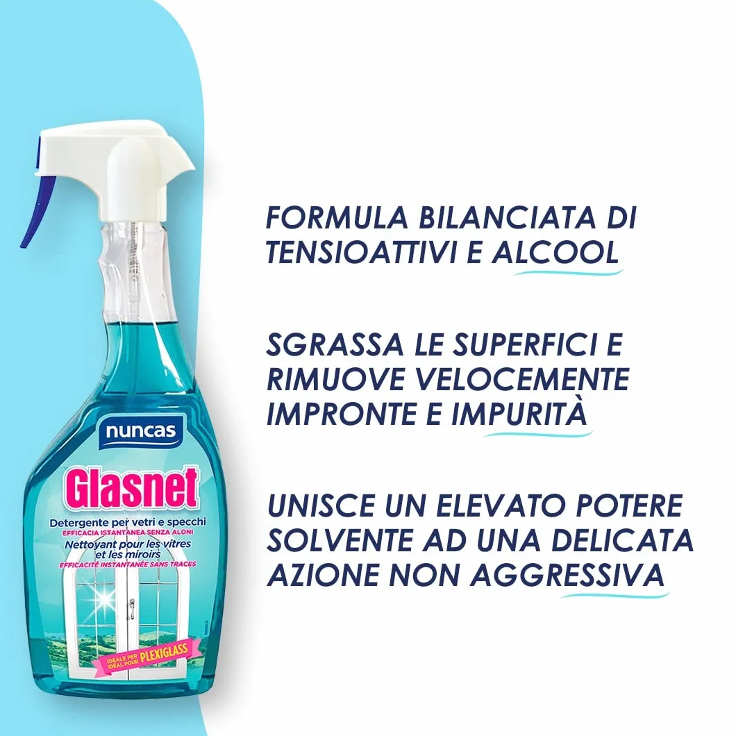 Nuncas Glasnet Detergente Vetri e Specchi 750ml
