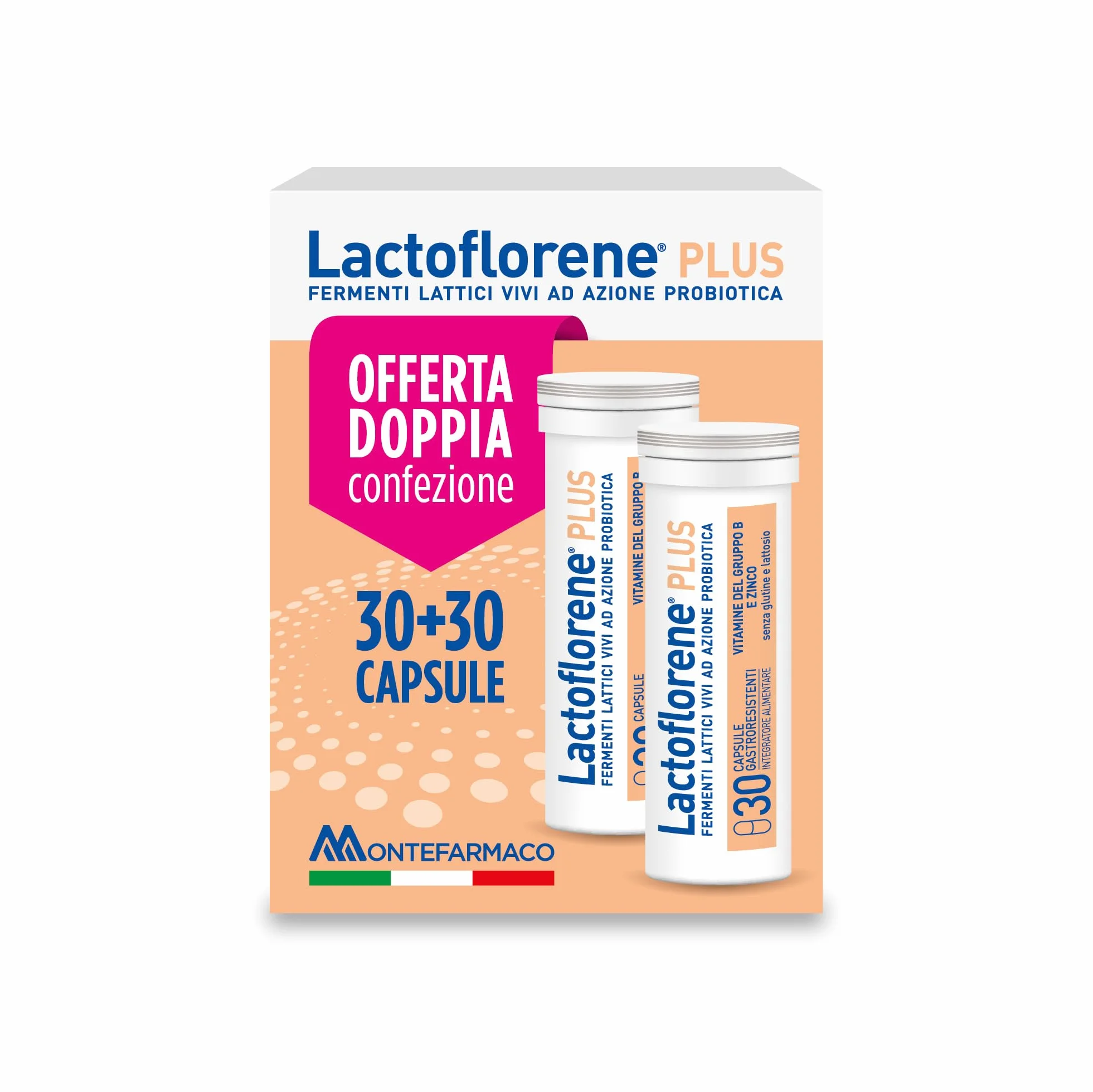 Lactoflorene Plus Integratore Fermenti Lattici Vivi 30+30 Capsule Gastroresistenti Zinco Vitamine B