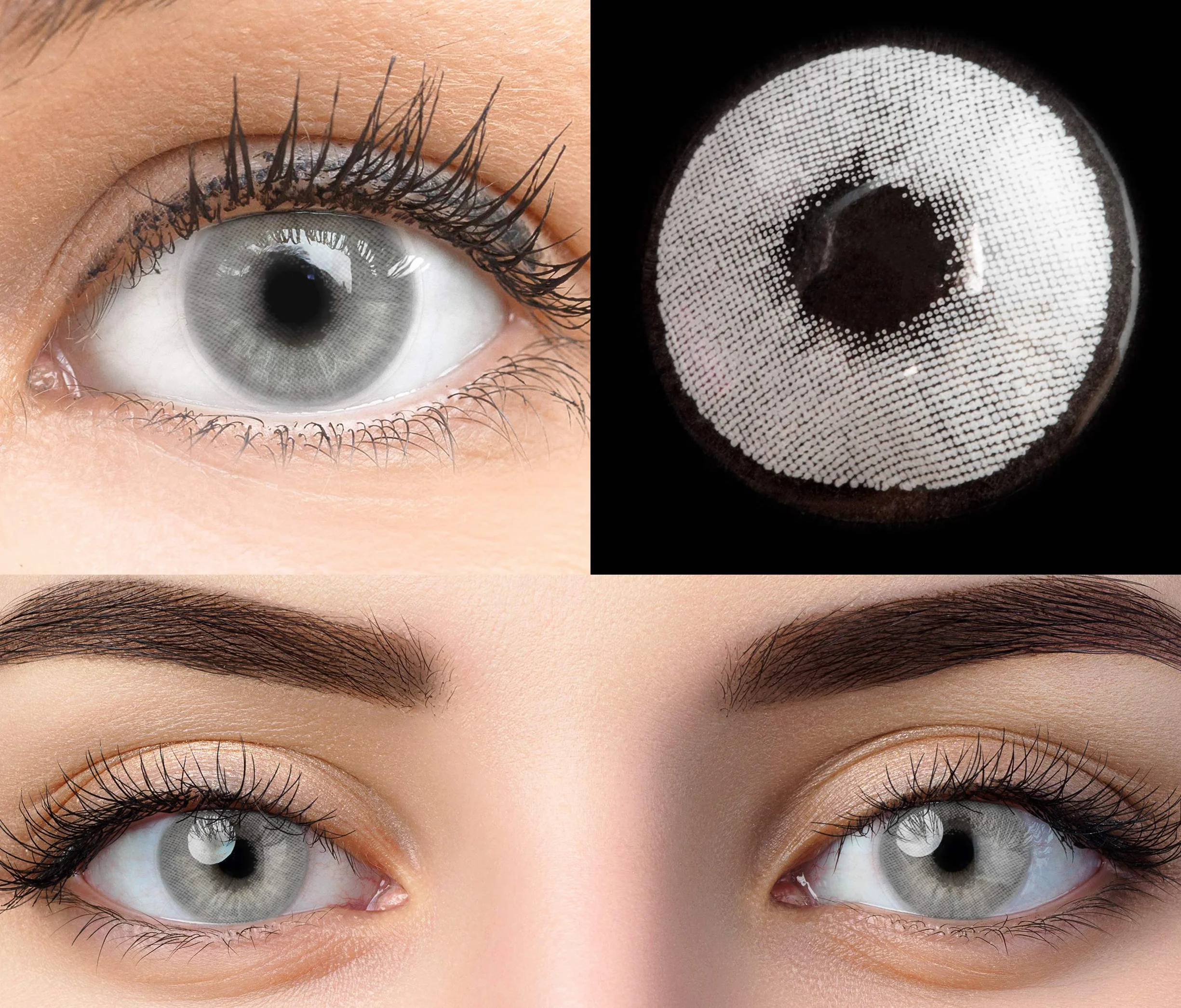 GLAMLENS Lenti a contatto colorate grigio Pisa Gray - Silicone idrogel - 2 pezzi - DIA 14.2 - Senza correzione