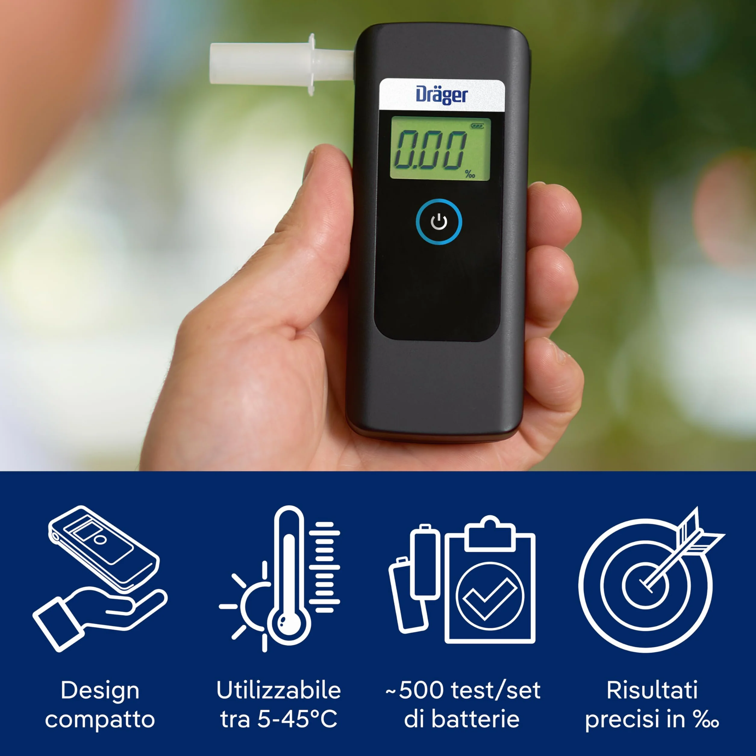 Dräger Alcotest 1000 Etilometro Digitale Portatile Misurazione Veloce