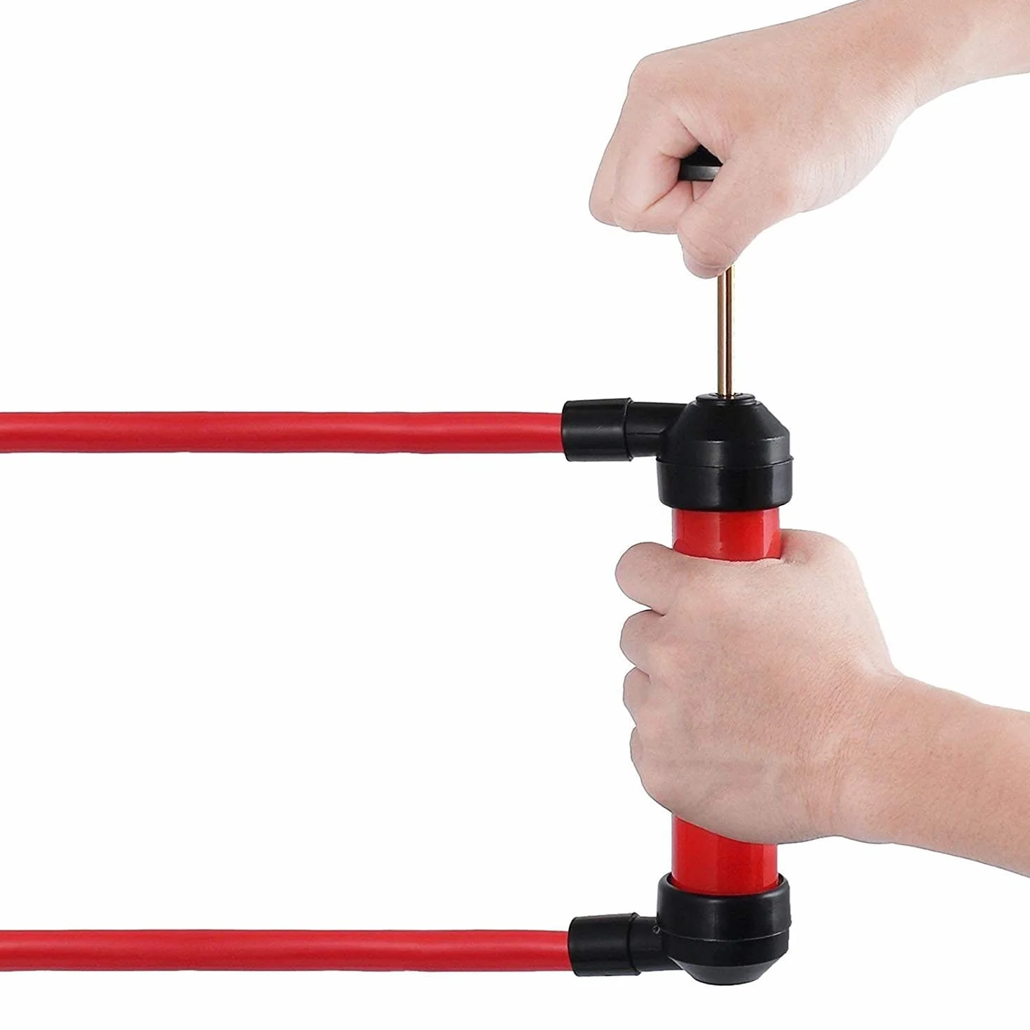 Pompa Olio Manuale, Pompa a Sifone, Aspirazione Olio con 2 Tubi - Rosso