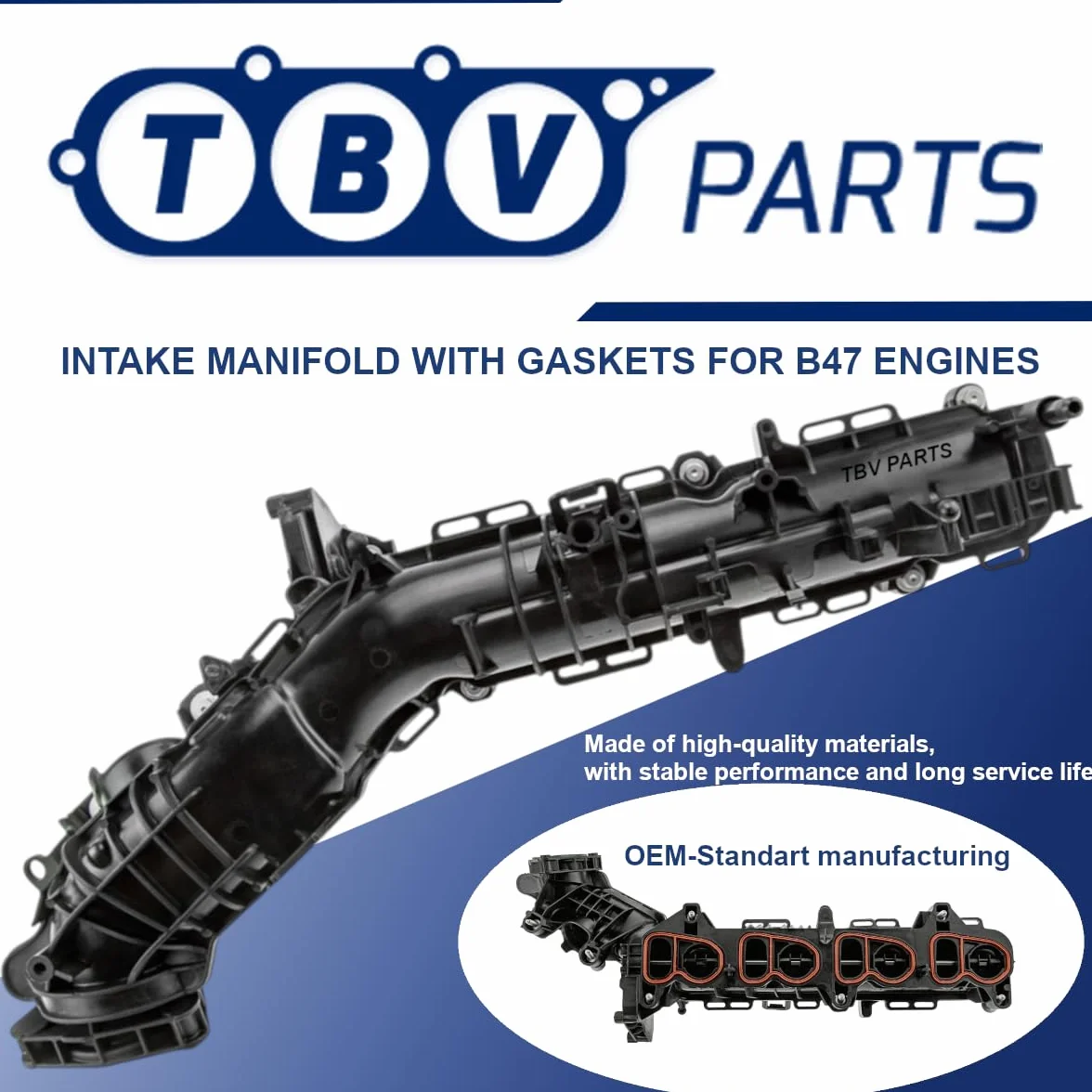 Collettore di aspirazione 11618513655 compatibile per motore B47 Modulo collettore di aspirazione erie 1, 2, 3, 4, 5, 7, X3, X4, X5 8513655 11618580274 8580274