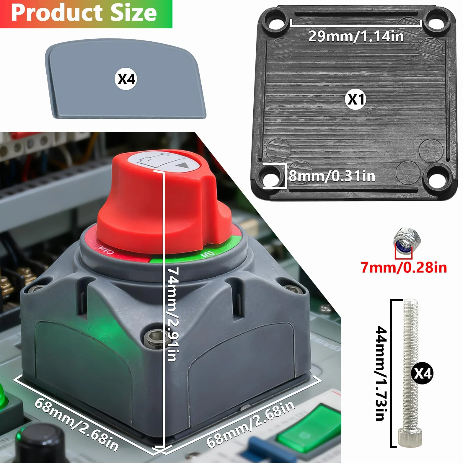 interruttore stacca batteria 12v-24v, staccabatteria interruttore di alimentazione, sezionatore batteria master disconnessione batteria, per auto, staccabatteria, per auto, veicoli, camion