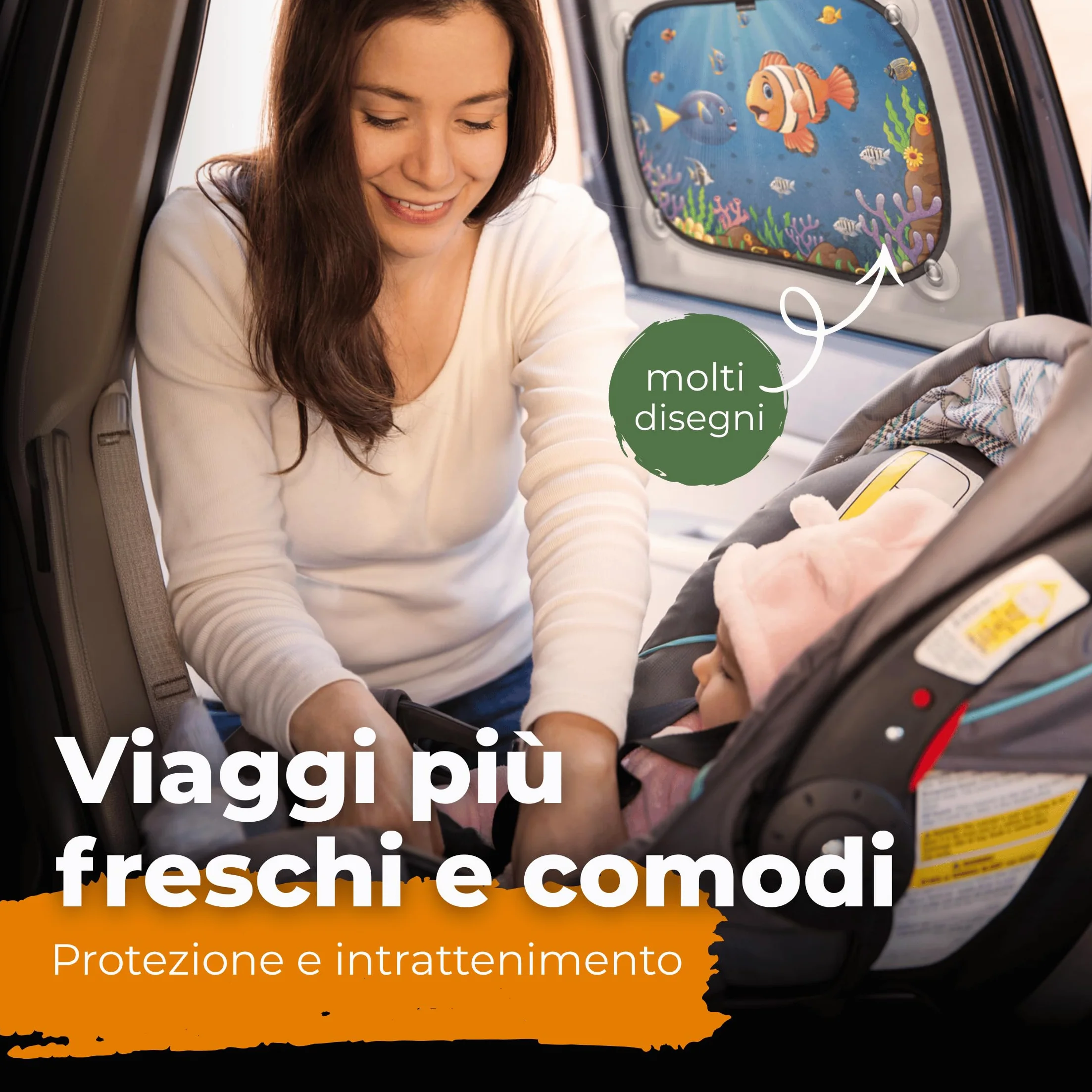 CARAMAZ Parasole per Auto Protezione UV 48 x 30 cm con Ventosa 2 Pezzi