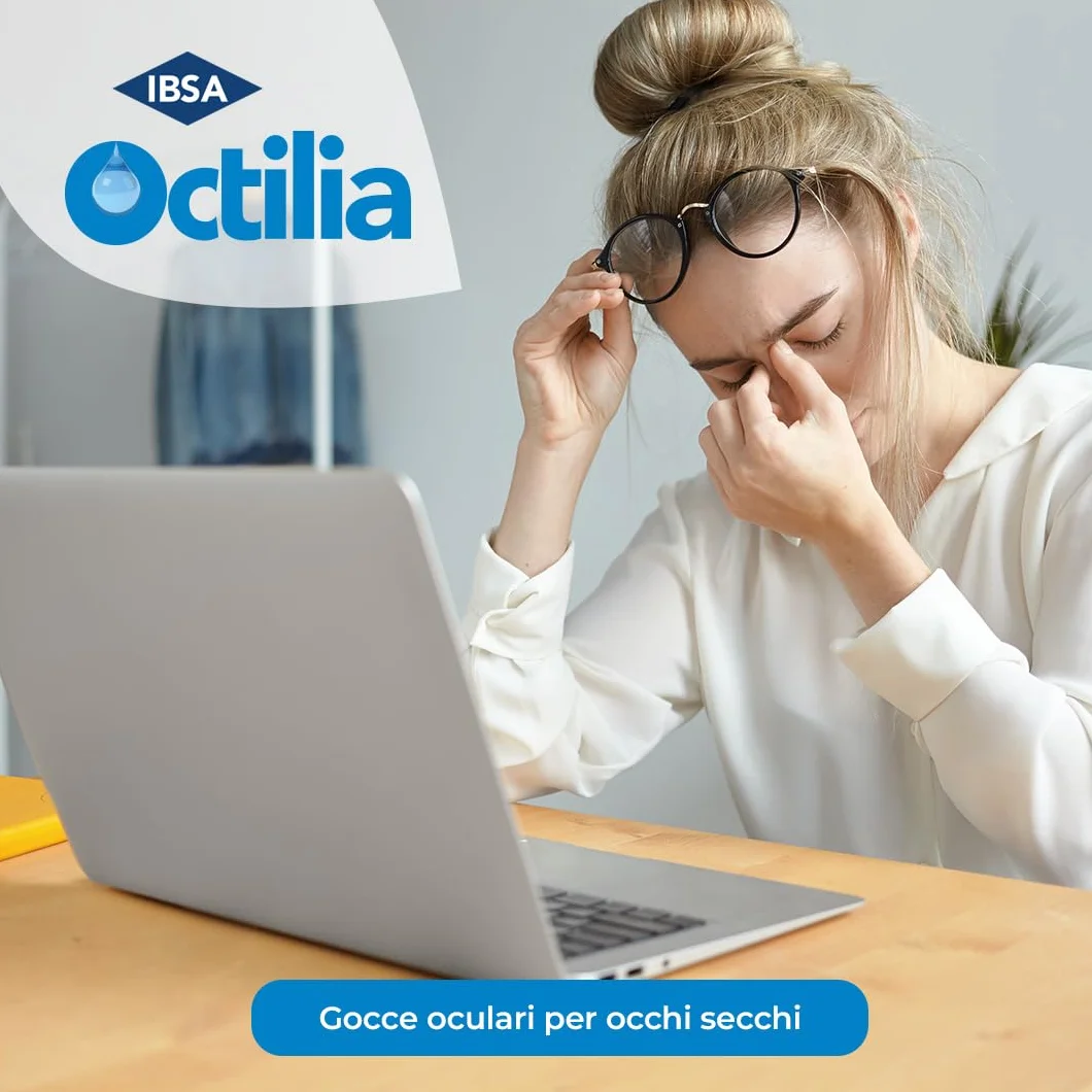 Octilia Lacrima Gocce Oculari Acido Ialuronico 0,3% 10ml Idratante Lubrificante Protettiva Lenti a Contatto