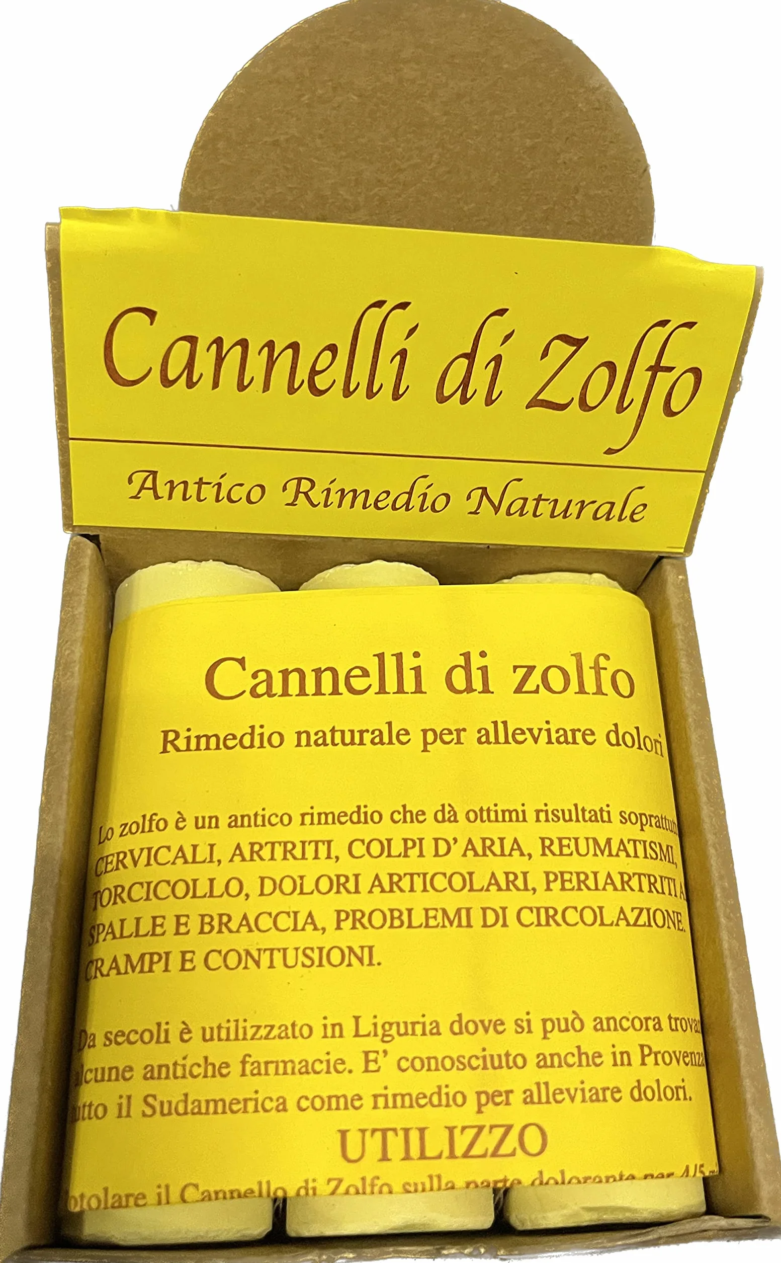 Antico Rimedio Naturale Cannelli di Zolfo 3 Confezioni set 9 pz + Pietra Pomice Vulcanica