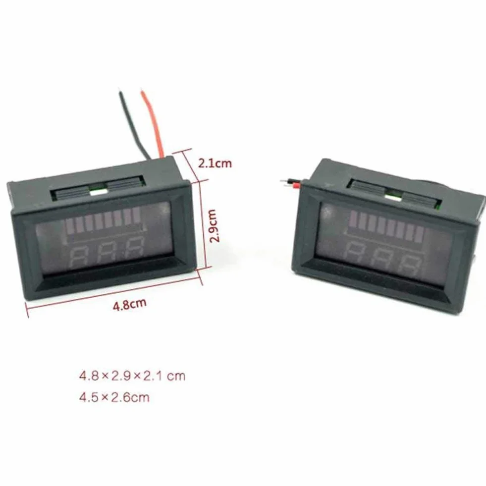ARCELI Car Marine Moto LED Voltmetro digitale Voltmetro Indicatore di livello batteria 12V-60V (rosso)
