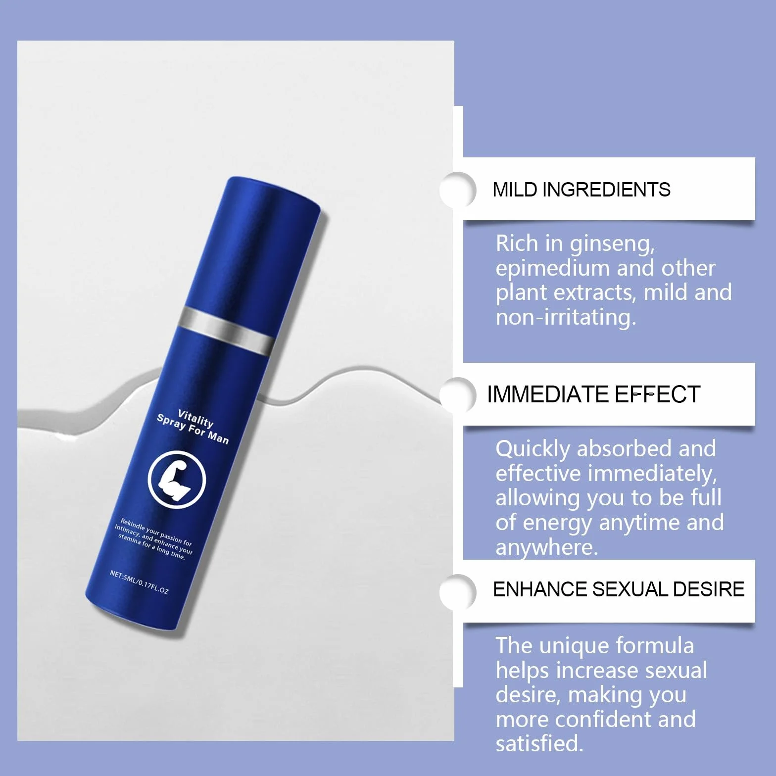 Spray da uomo supporto durata più lunga letto formula leggera rinfrescante nutre pelle