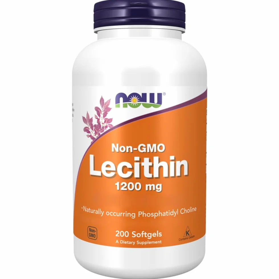 Now Foods Lecithin 1200 mg 200 Softgels Alto Dosaggio Non OGM