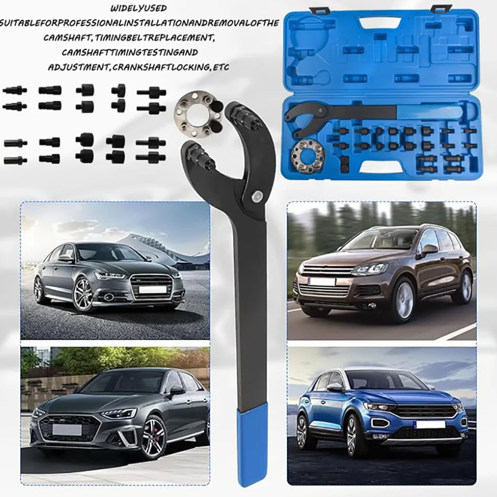 Chiave di Serraggio per Alberi a Gomiti 420mm Apertura Max 146mm Metallo ABS Nero Compatibile VW Audi Skoda