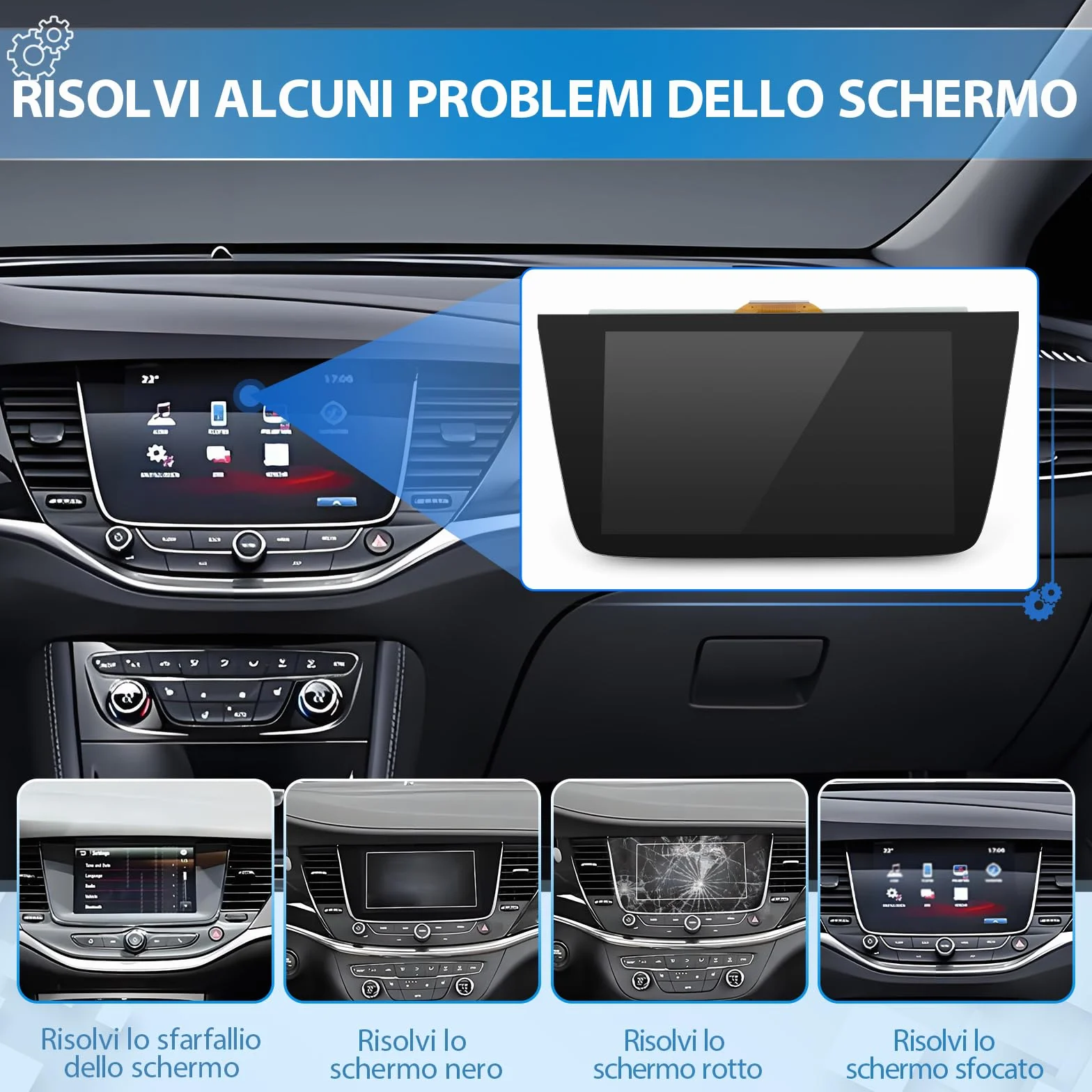 Display LCD Opel Astra k MK7 2015-2020 Schermo per Navi 900 Touch Screen
