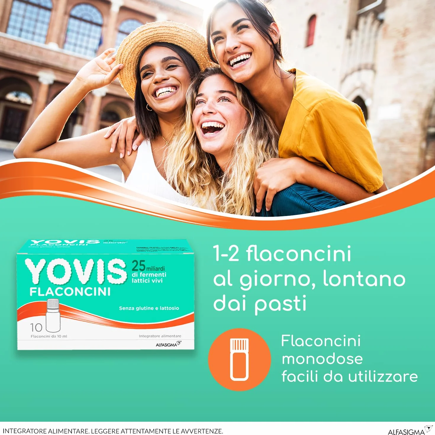 YOVIS Probiotici per il Benessere Intestinale 25 Miliardi Fermenti Lattici Vivi 10 Flaconcini 10ml