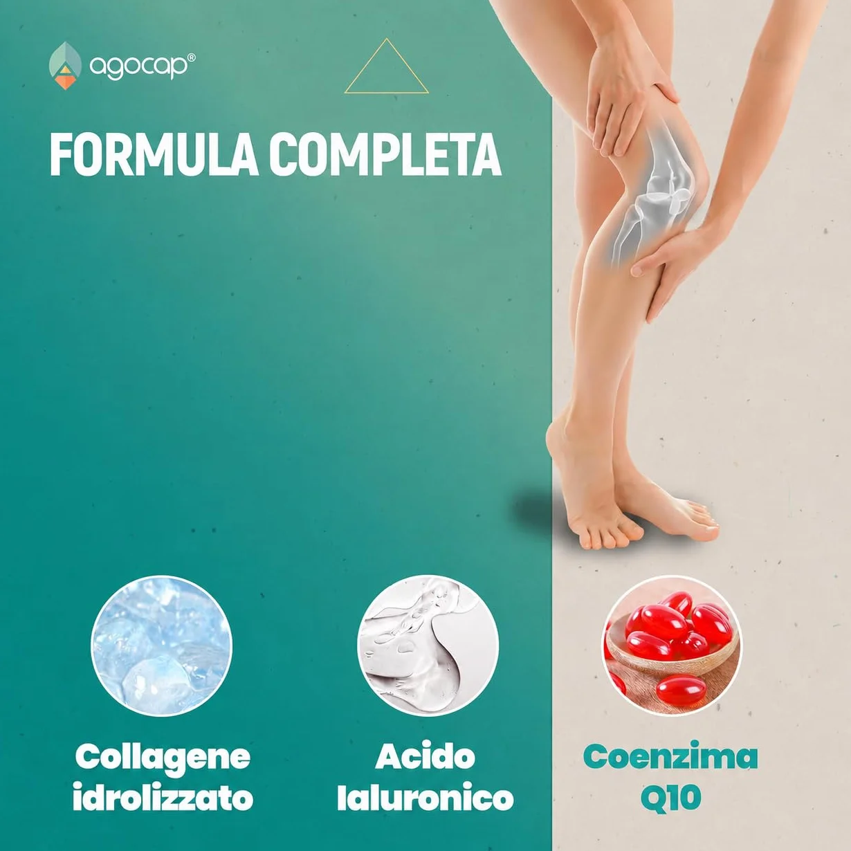 Collagene e Acido Ialuronico 120 Compresse con Coenzima Q10 1000mg Integratore