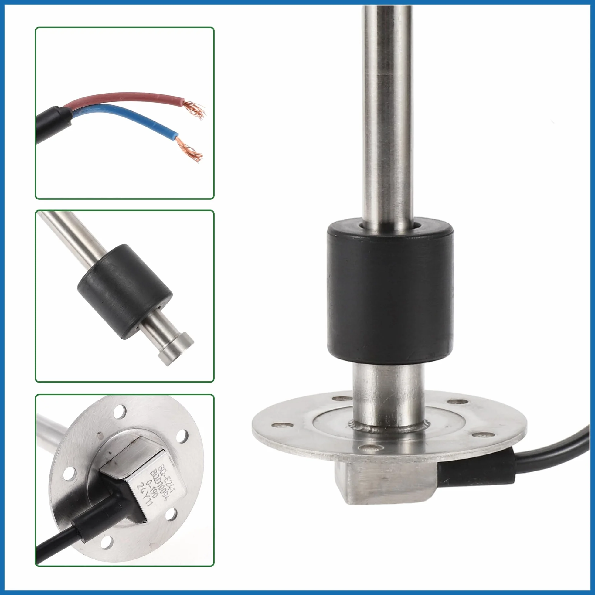 Sensore di Livello Carburante Marina ABSOPRO 241mm 0-190 Ohm Argento Nero