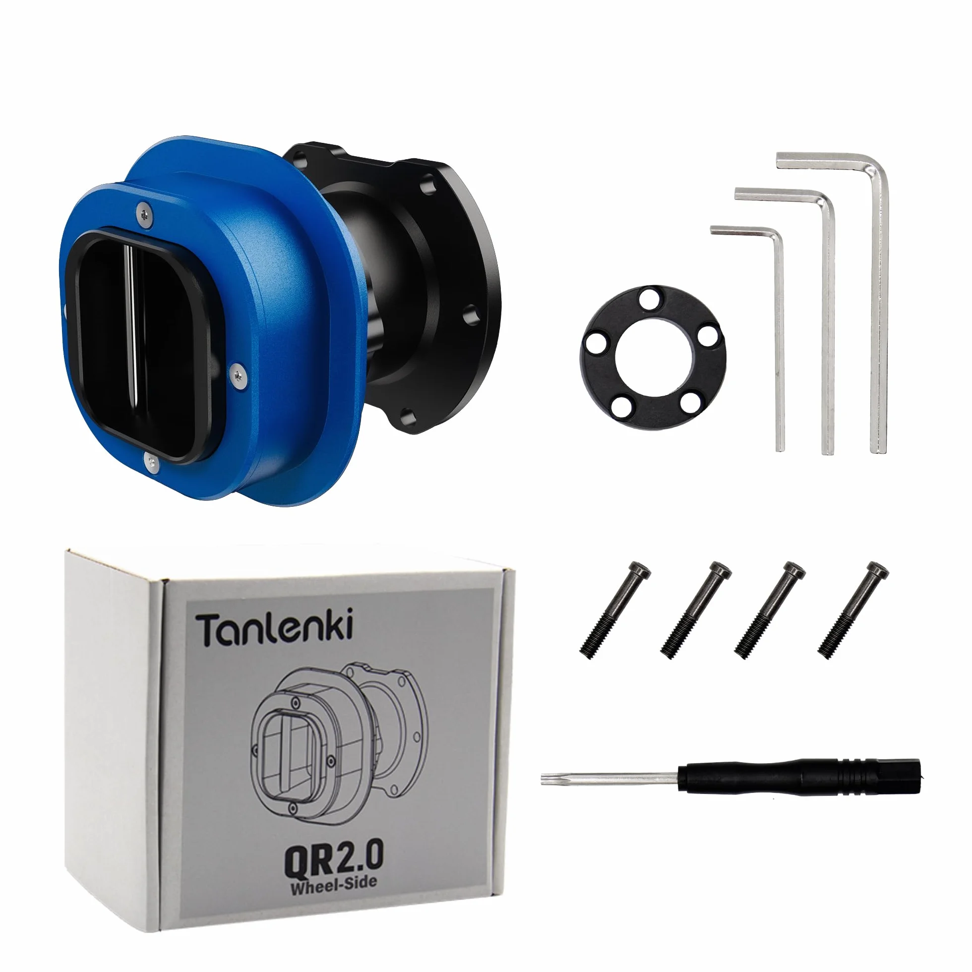 QR2 Racing Lati del Volante Adattati per Fanatec Racing Wheel QR2 Pro Quick Release Struttura Stabile Lavorazione CNC e Anodizzato Blu
