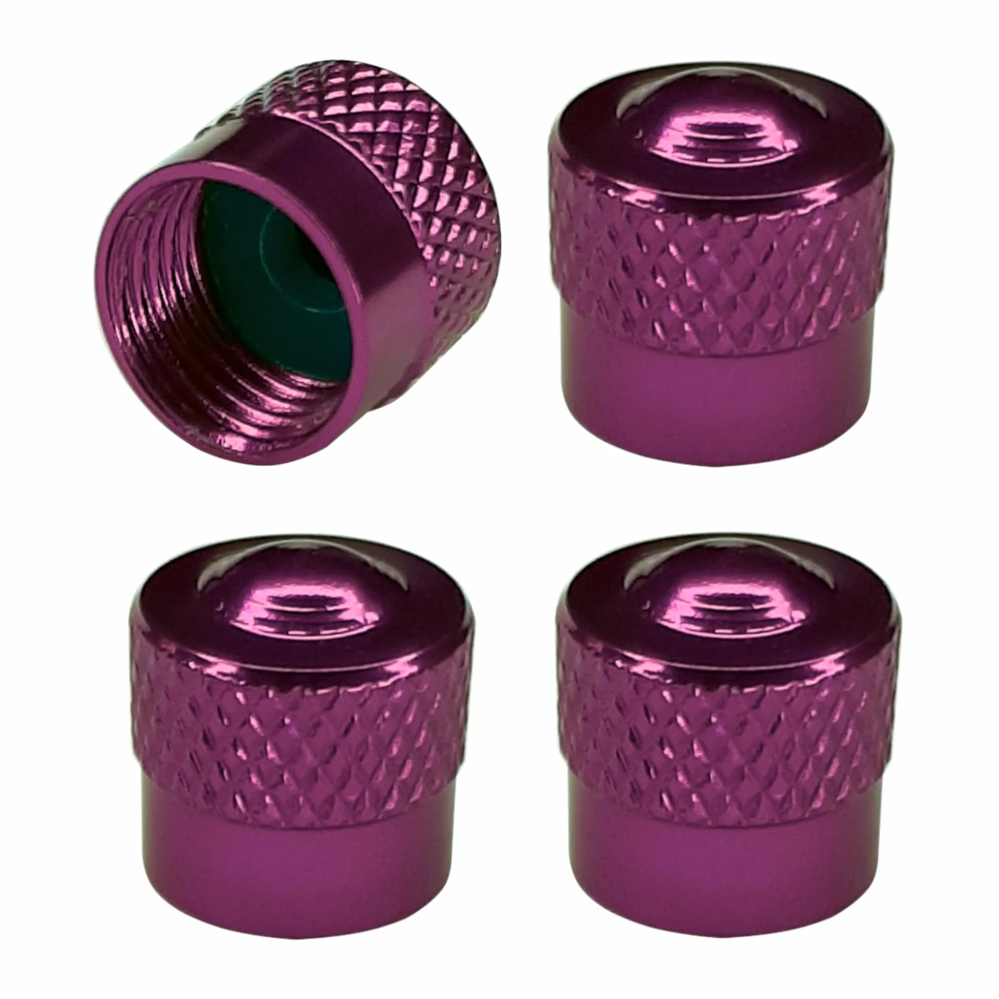 cyclingcolors 4x Cappucci delle valvole cappuccio valvola pneumatici Auto Bici Moto Schrader Aluminium, Viola