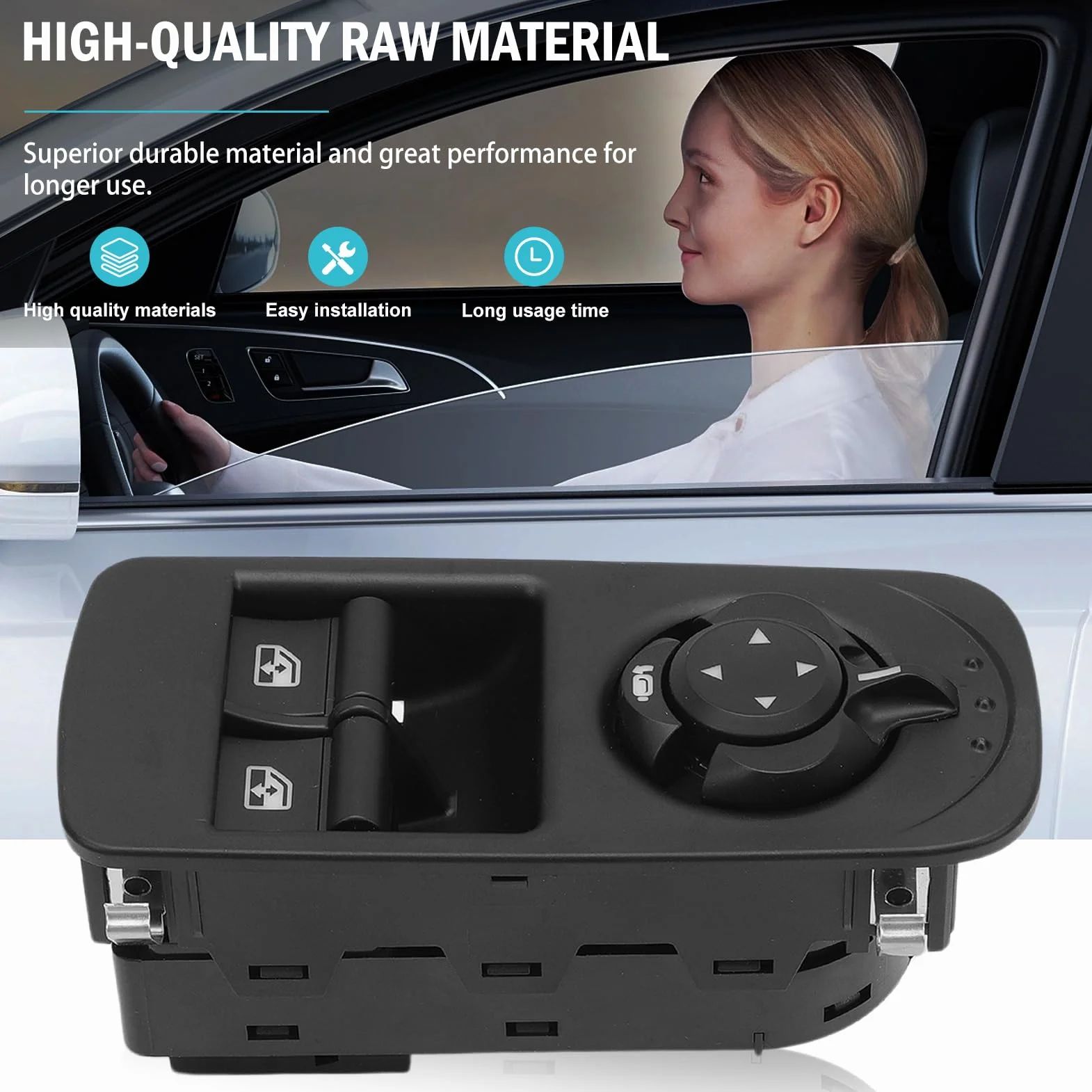Interruttore Alzacristalli Sinistro per Alfa romeo MiTo 955 2008-2018 Pulsantiera Alzacristalli Lato conducente Pulsante Interruttore Controllo Finestrino interruttore Alzacristallo156085170