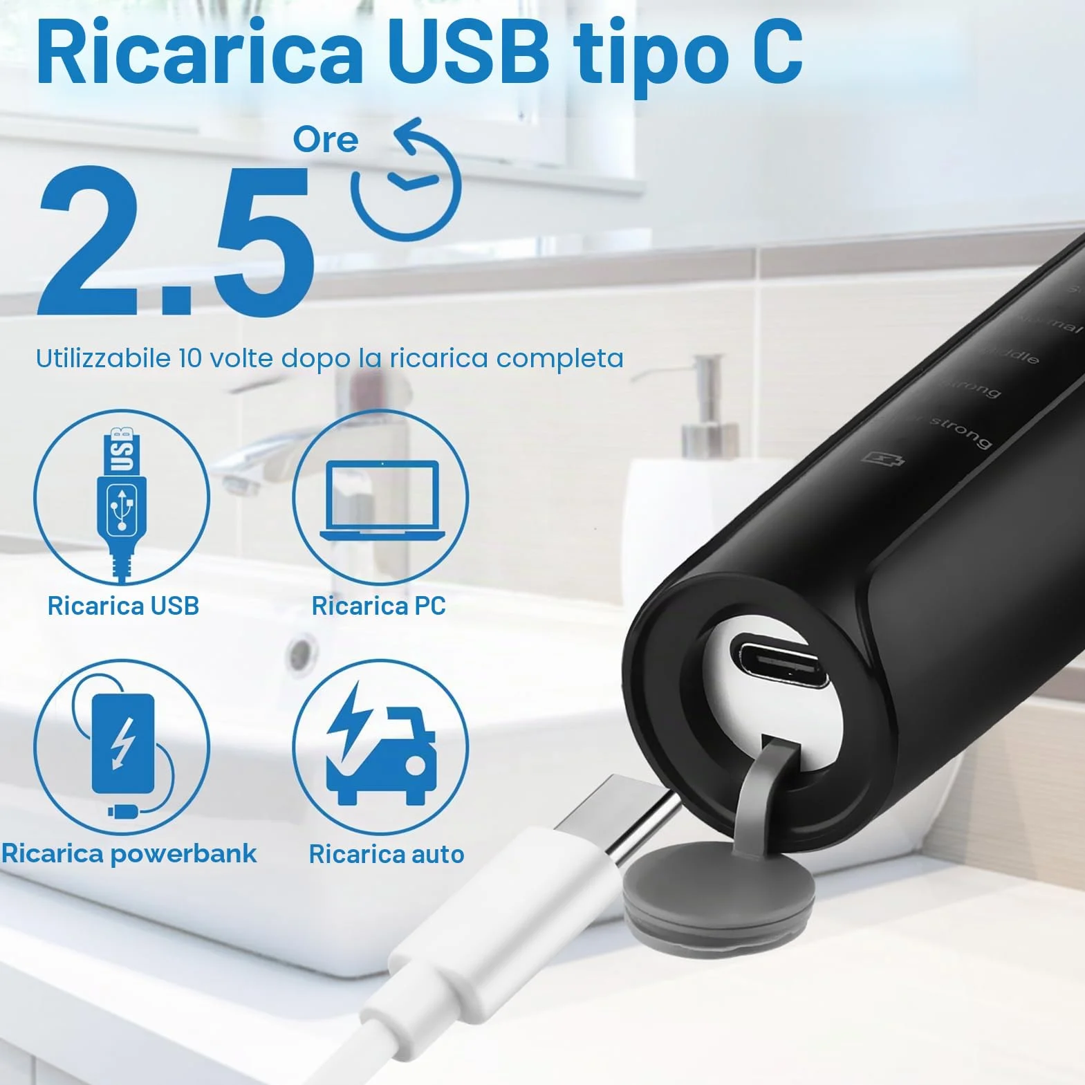 Set di Sbiancamento Denti Rimuovi Tartaro Kit Pulizia Lucidatrice Elettrica per Ridurre Placca