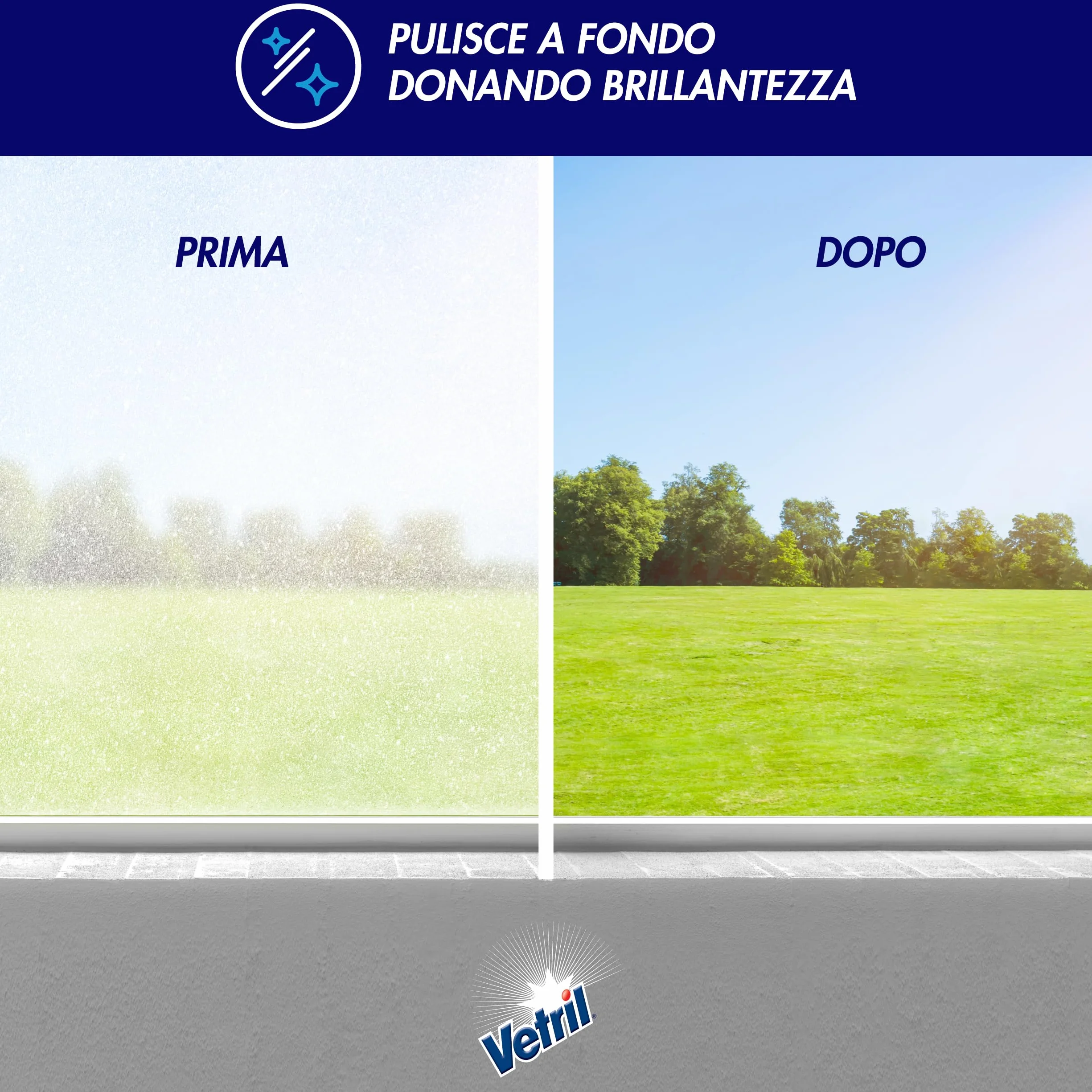 Vetril Detergente Spray Vetri e Superfici con Ammoniaca 650 ml x 4