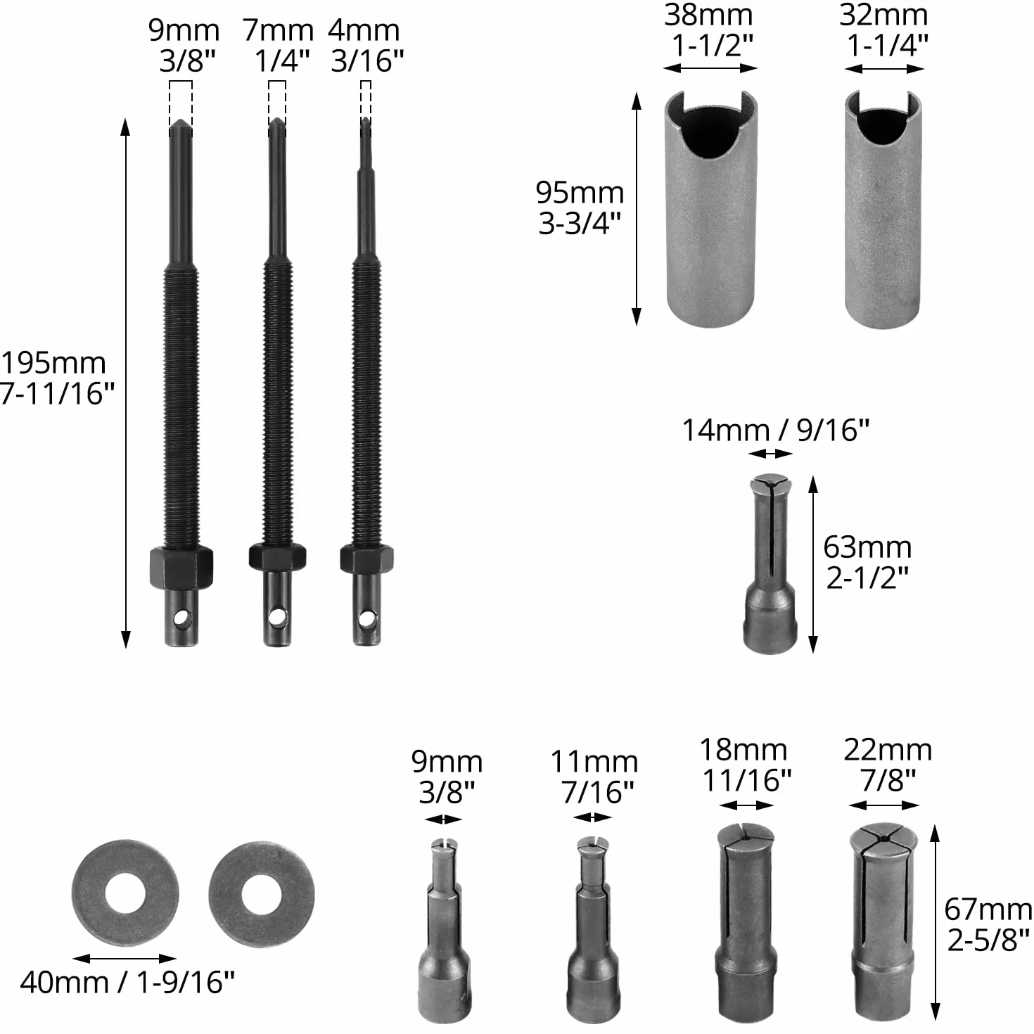 QWORK® Estrattore Cuscinetti Interni per Moto, 9-23 mm Estrattore Cuscinetti con Clip Aperte in 5 Misure, Strumenti di Rimozione Cuscinetti per la Riparazione di Autoveicoli, Motocicli e Biciclette