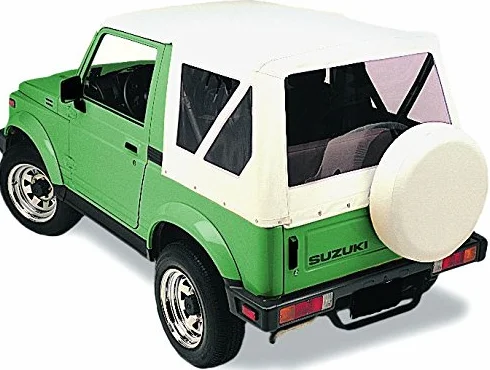 Hansen Styling Parts Copertura di ricambio bianco con vetri trasparenti per Suzuki SJ 410 413 Softtop Hood