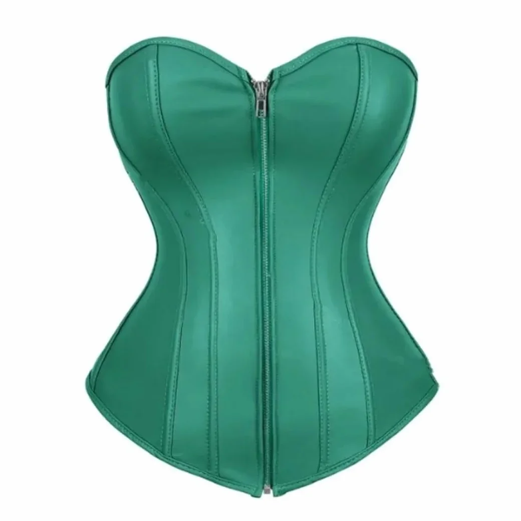 Corsetto da donna in pelle stile gotico steampunk overbust top