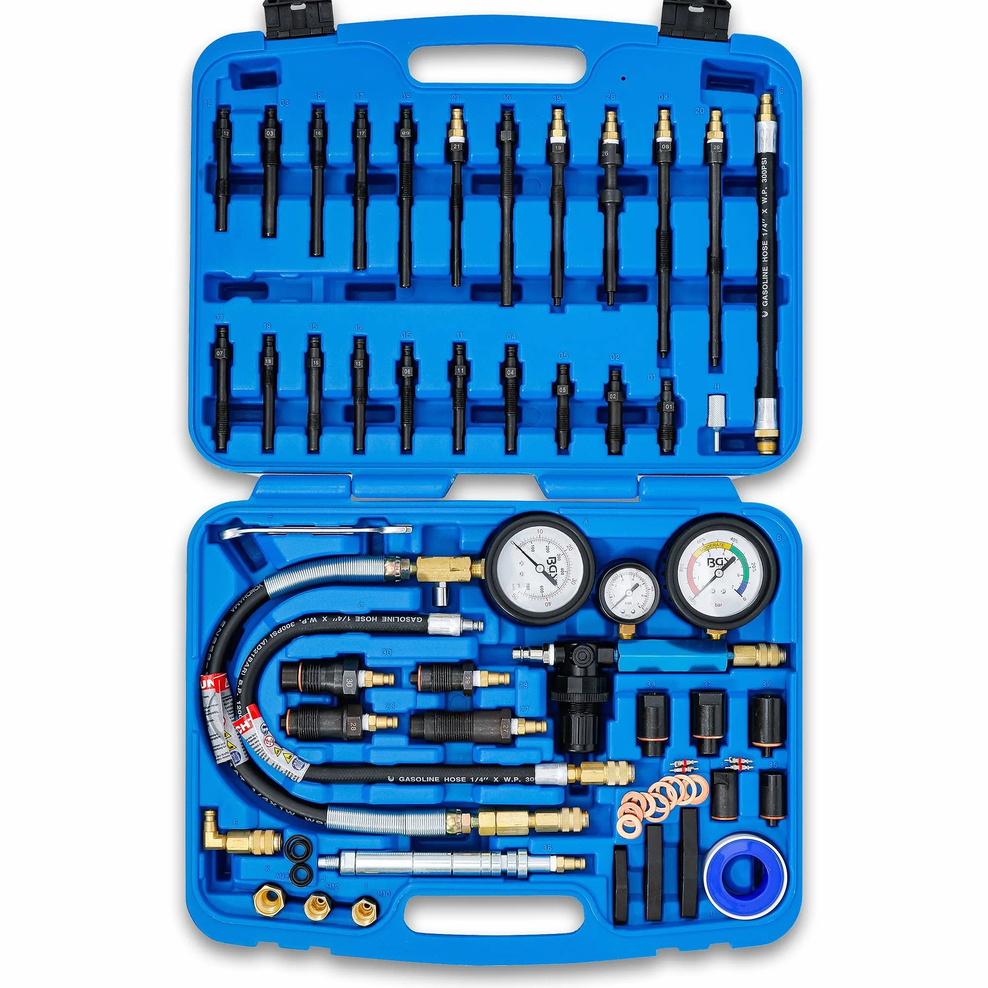BGS 8401 | Set per test perdita compressione/ pressione mot.diesel/benz.