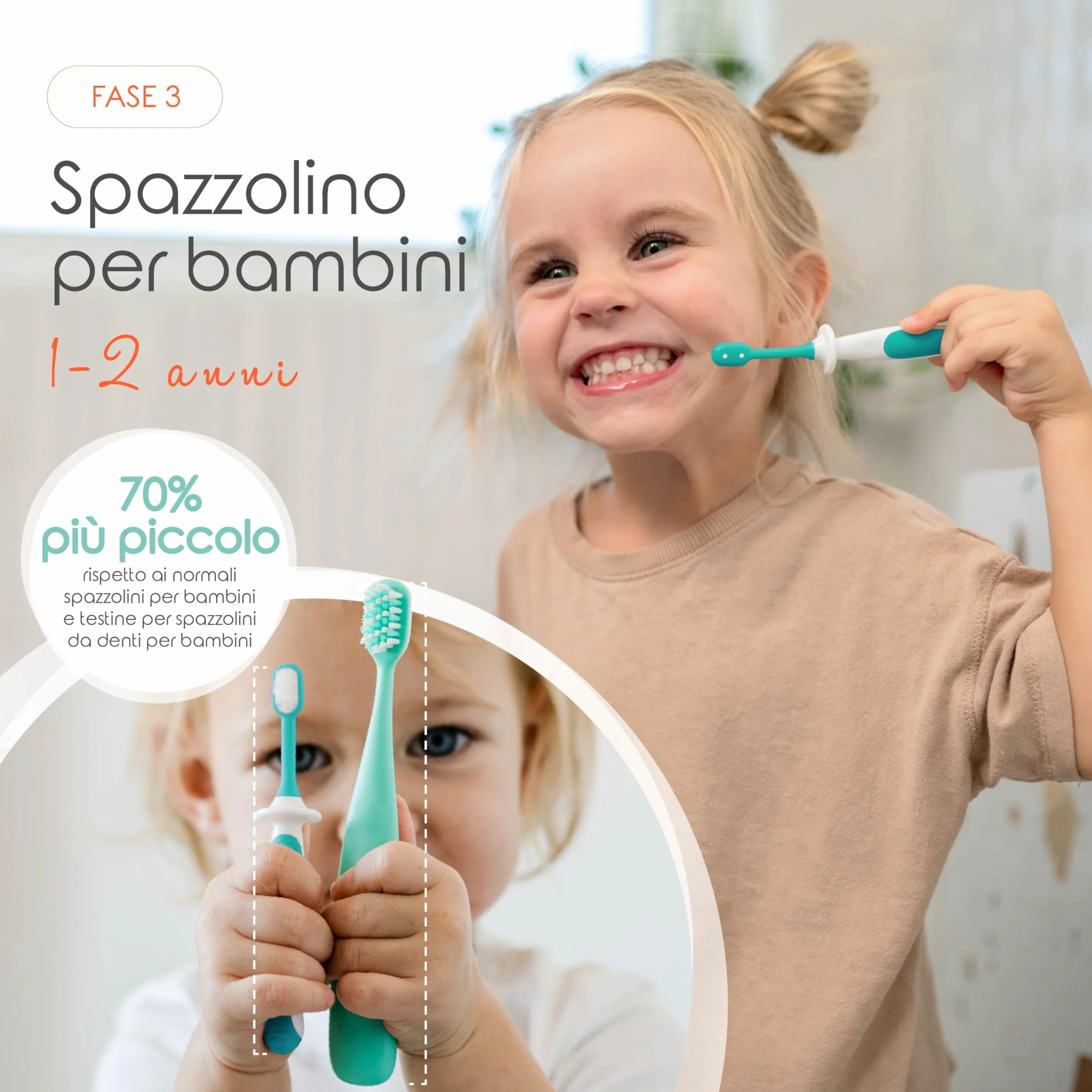 Cherish Baby Care Set di Spazzolino Bambini 3-24 Mesi BPA Free Silicone Alimentare